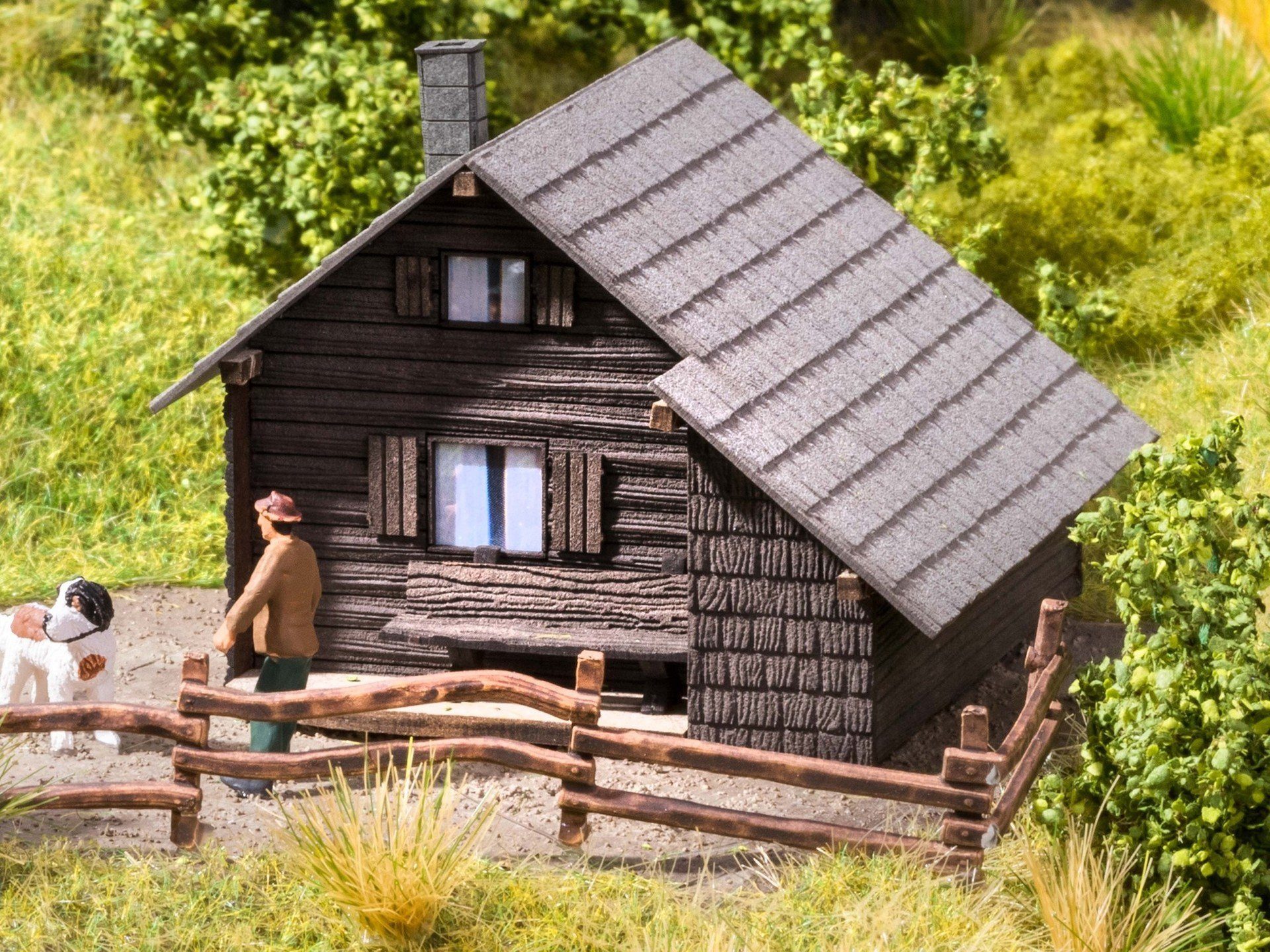 NOCH Модельное железнодорожное здание Berghütte, idealer Modellbausatz für H0, 6,5 x 6 c