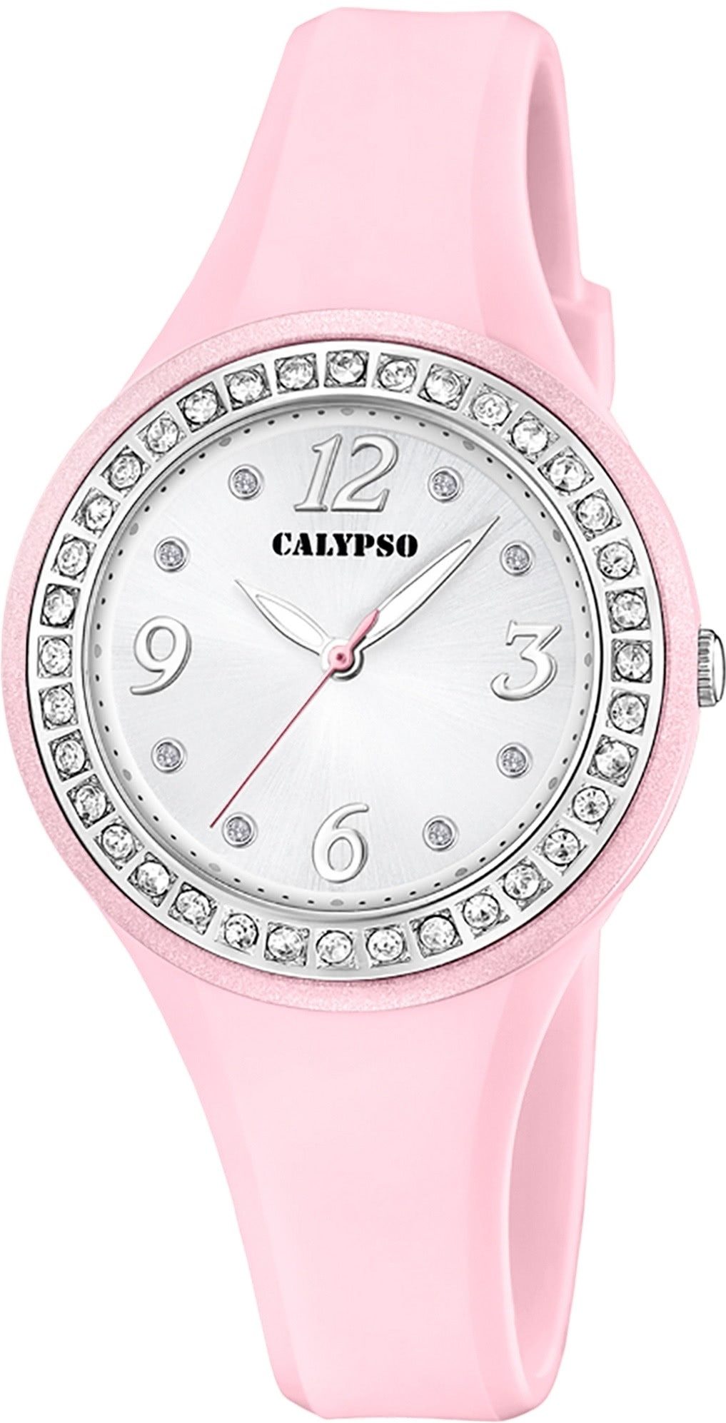 CALYPSO WATCHES Quarzuhr Calypso Damenuhr PUR rosa Calypso, (Analoguhr), Damenuhr rund, mittel (ca. 37mm) PURarmband, Casual-Style