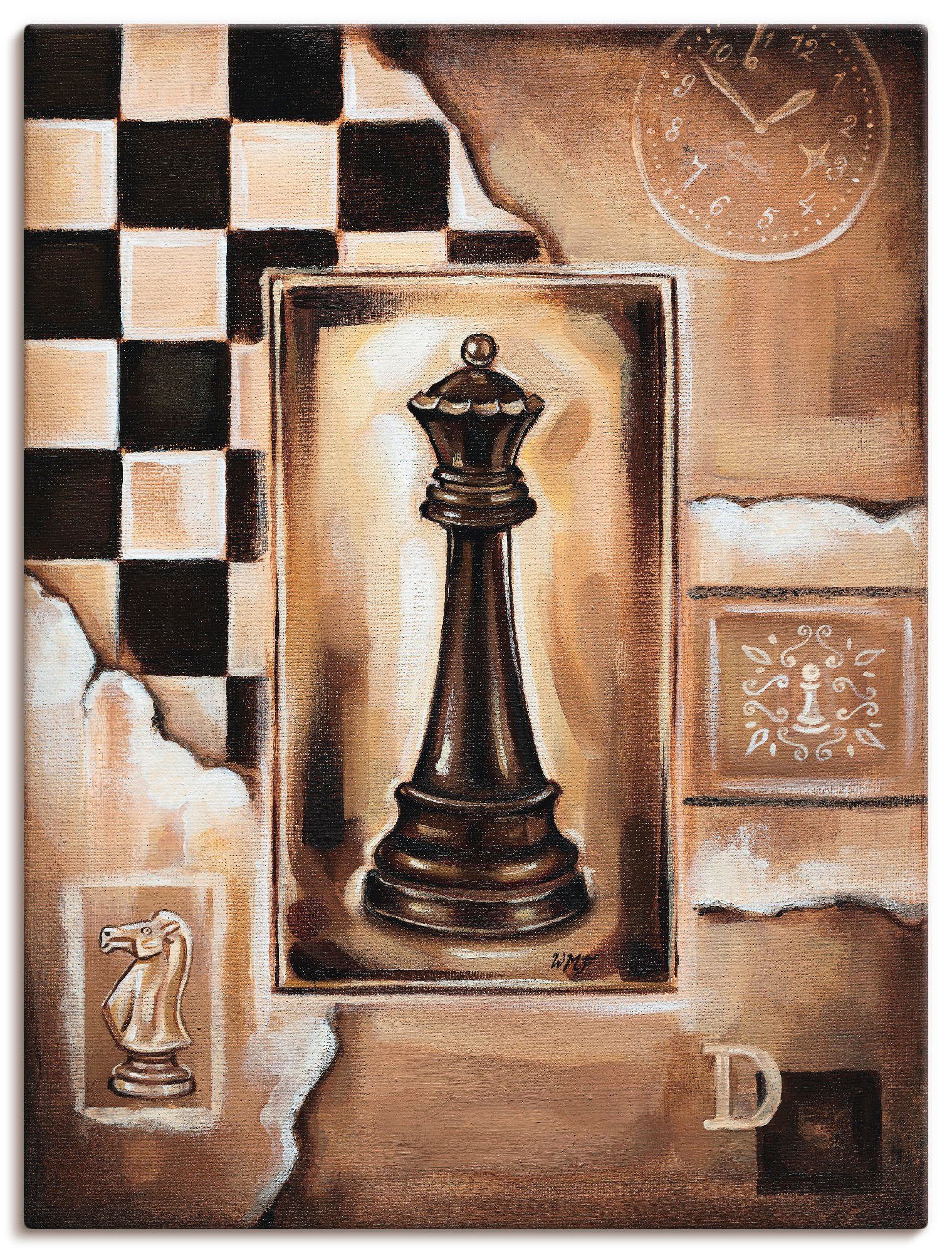 Artland Leinwandbild Schach Königin, Schach (1 St), auf Keilrahmen gespannt
