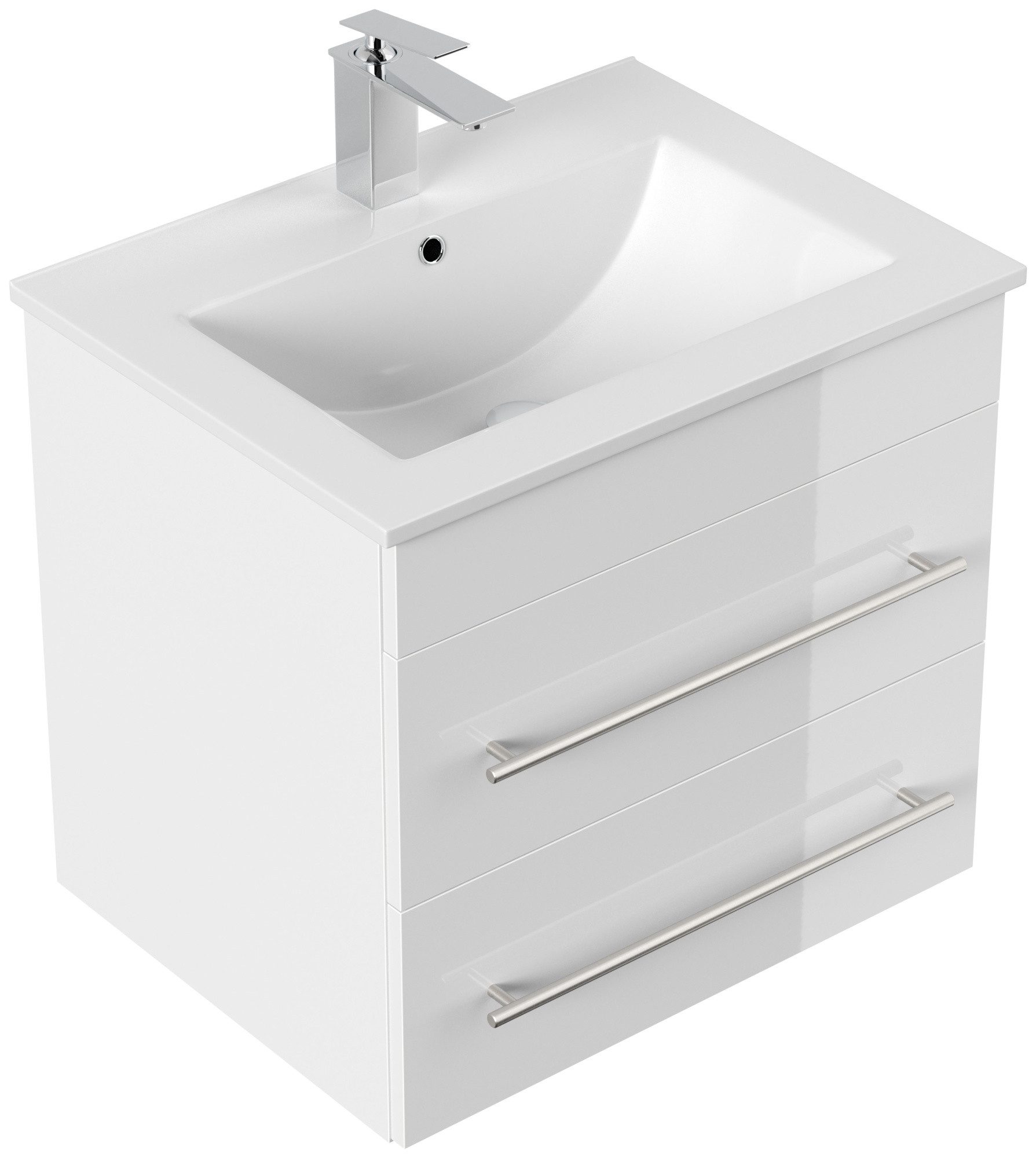 Magnolia Home Waschtisch Badmöbel Milet SoftClose weiss hochglanz