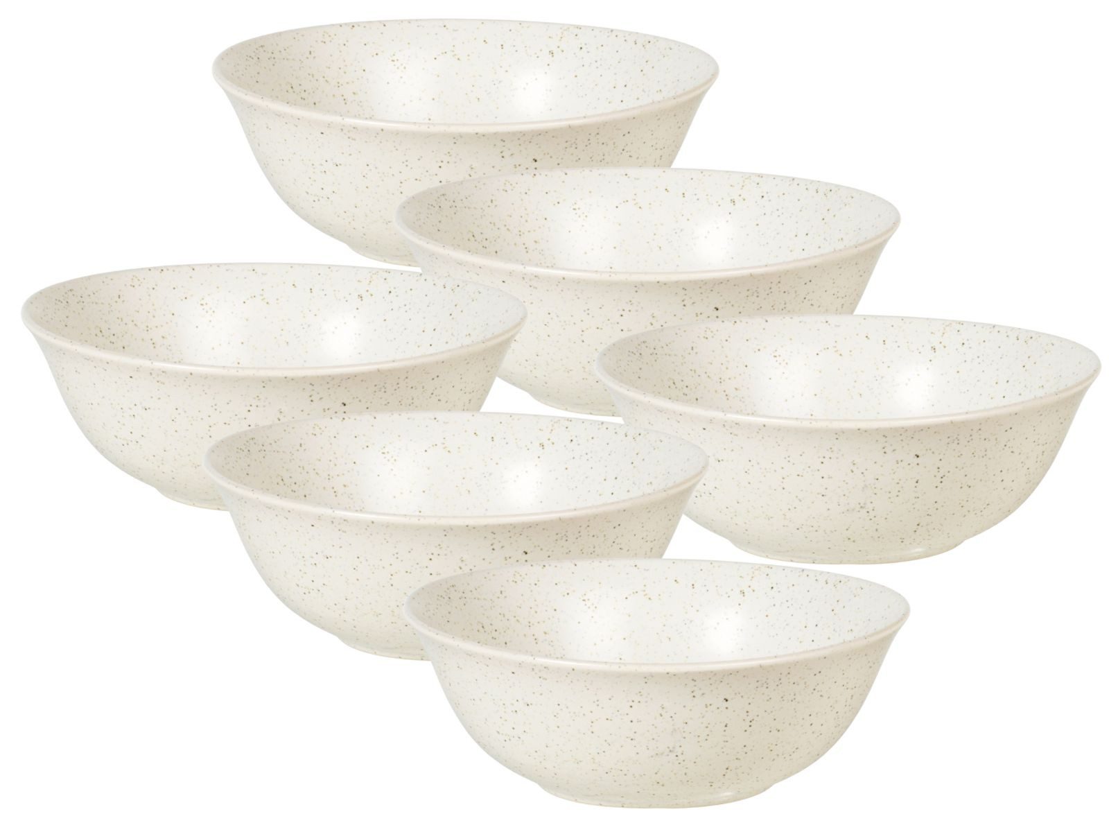 Broste Copenhagen Geschirr-Set NORDIC VANILLA Buddha Schale 21cm Set6, Steingut