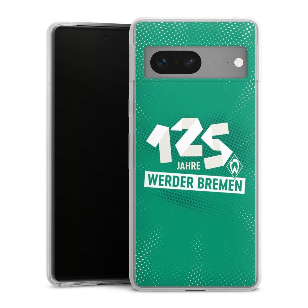 DeinDesign Handyhülle 125 Jahre Werder Bremen Offizielles Lizenzprodukt, Google Pixel 7 Slim Case Silikon Hülle Ultra Dünn Schutzhülle