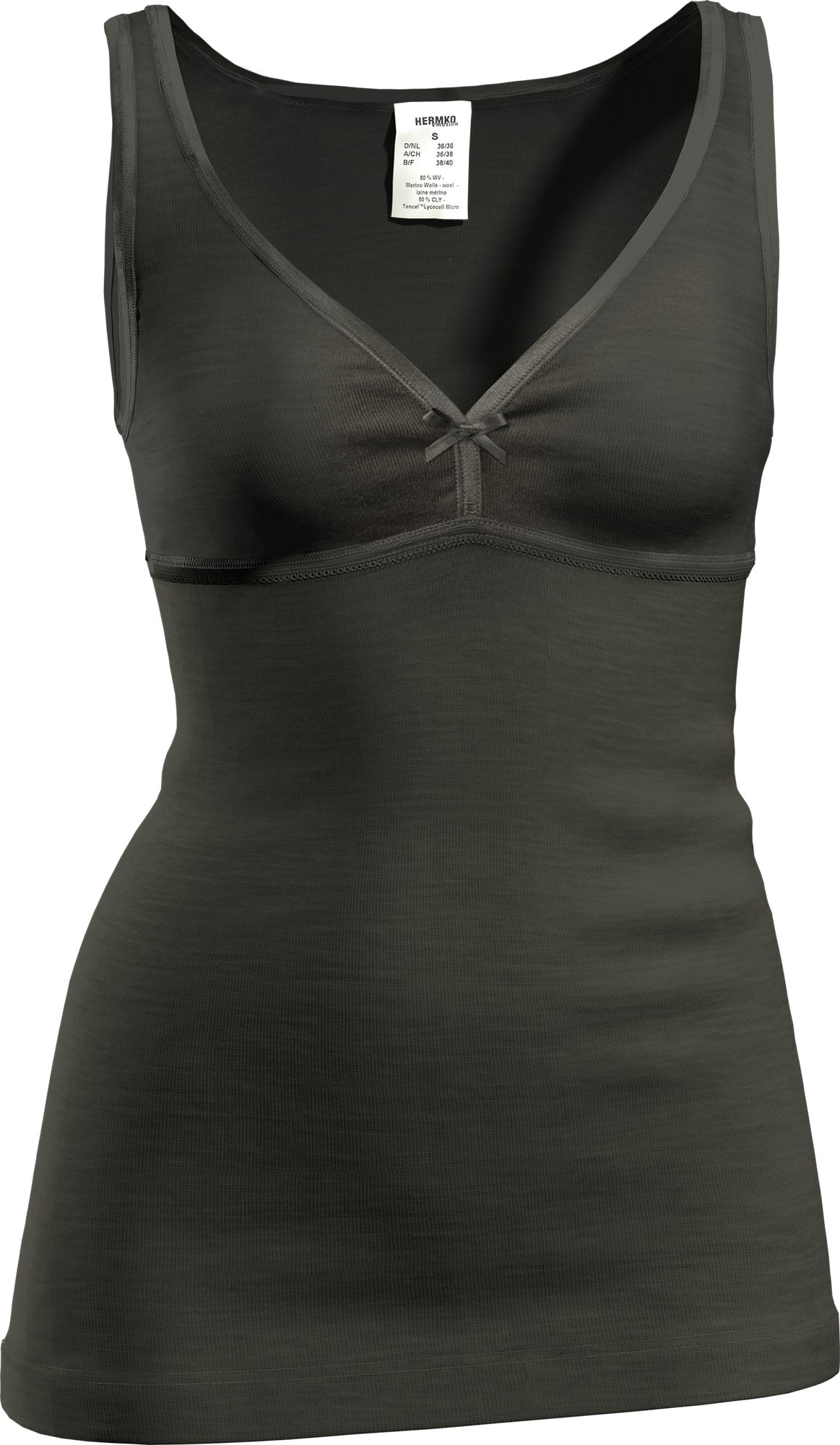 HERMKO Unterhemd Merinowolle/Tencel BH-Hemd mit Glanzband angenehm weich