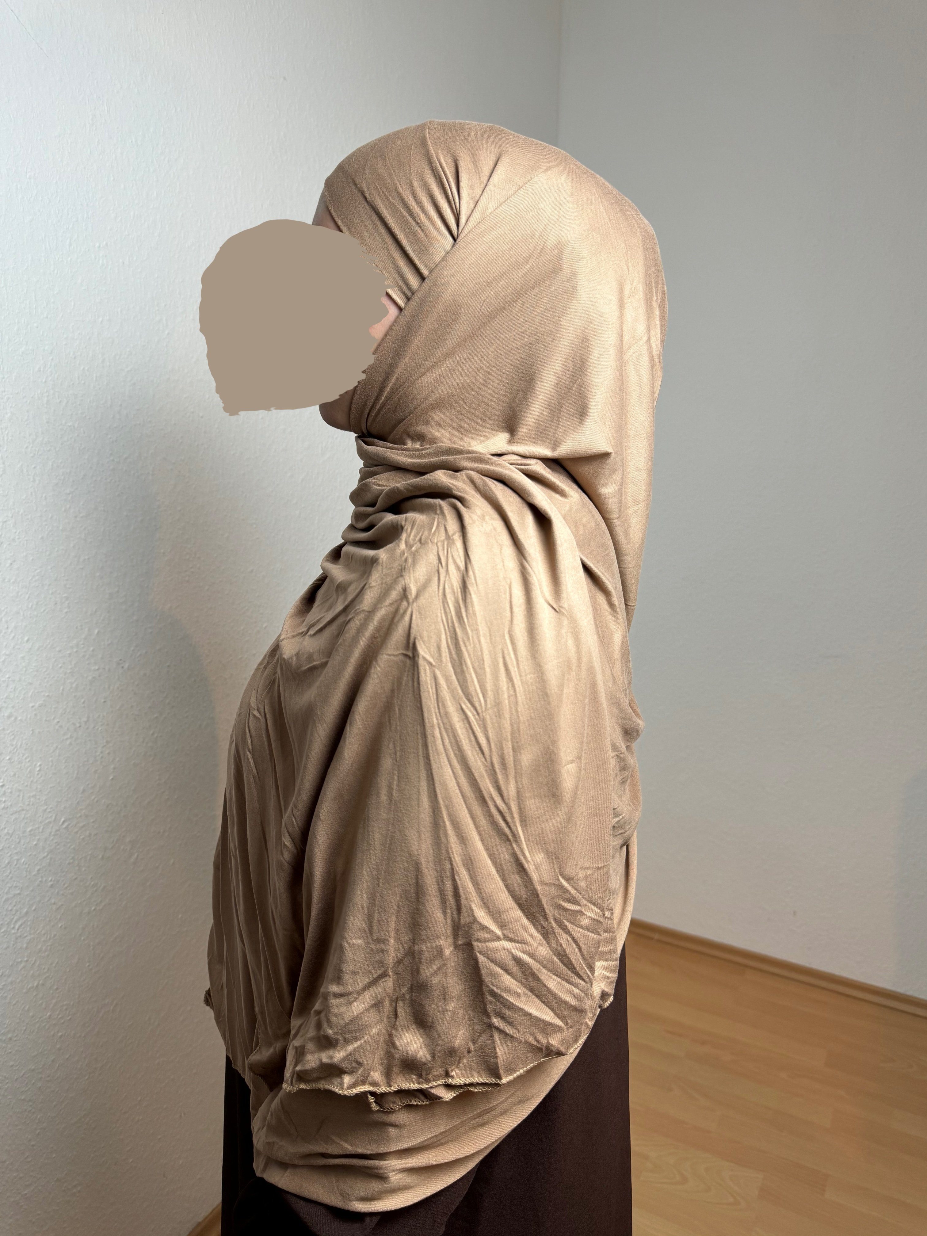 2 Hijab/ Hijab (antirutsch) Kopftuch Easy integrierter Hidschab/ in 1 Hijab unter HIJABIFY Jersey-Stoff Karamell Tuch mit