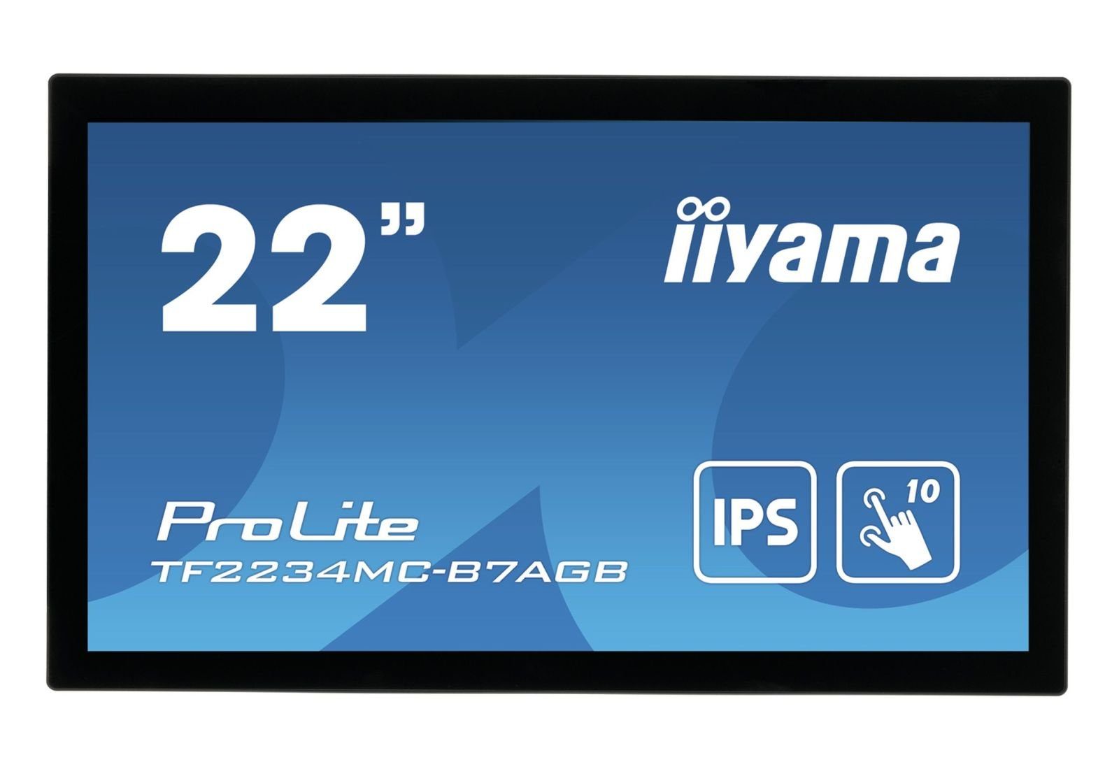 Iiyama 54.6cm (21,5) TF2234MC-B7AGB 16:9 M-Touch HDMI+DP TFT-Monitor (1920 x 1080 px, Full HD, 8 ms Reaktionszeit, IPS, Touchscreen, Eingebautes Mikrofon, HDCP)