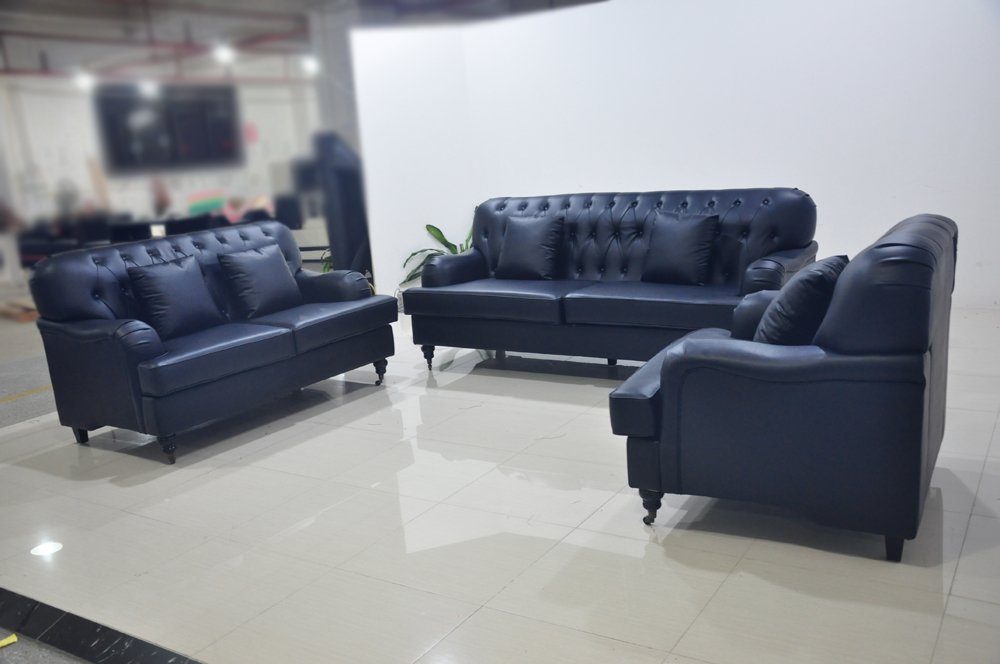 Chesterfield Sofa, JVmoebel Elegant Wohnzimmer Modern Leder Sofa Sofagarnituren Luxus