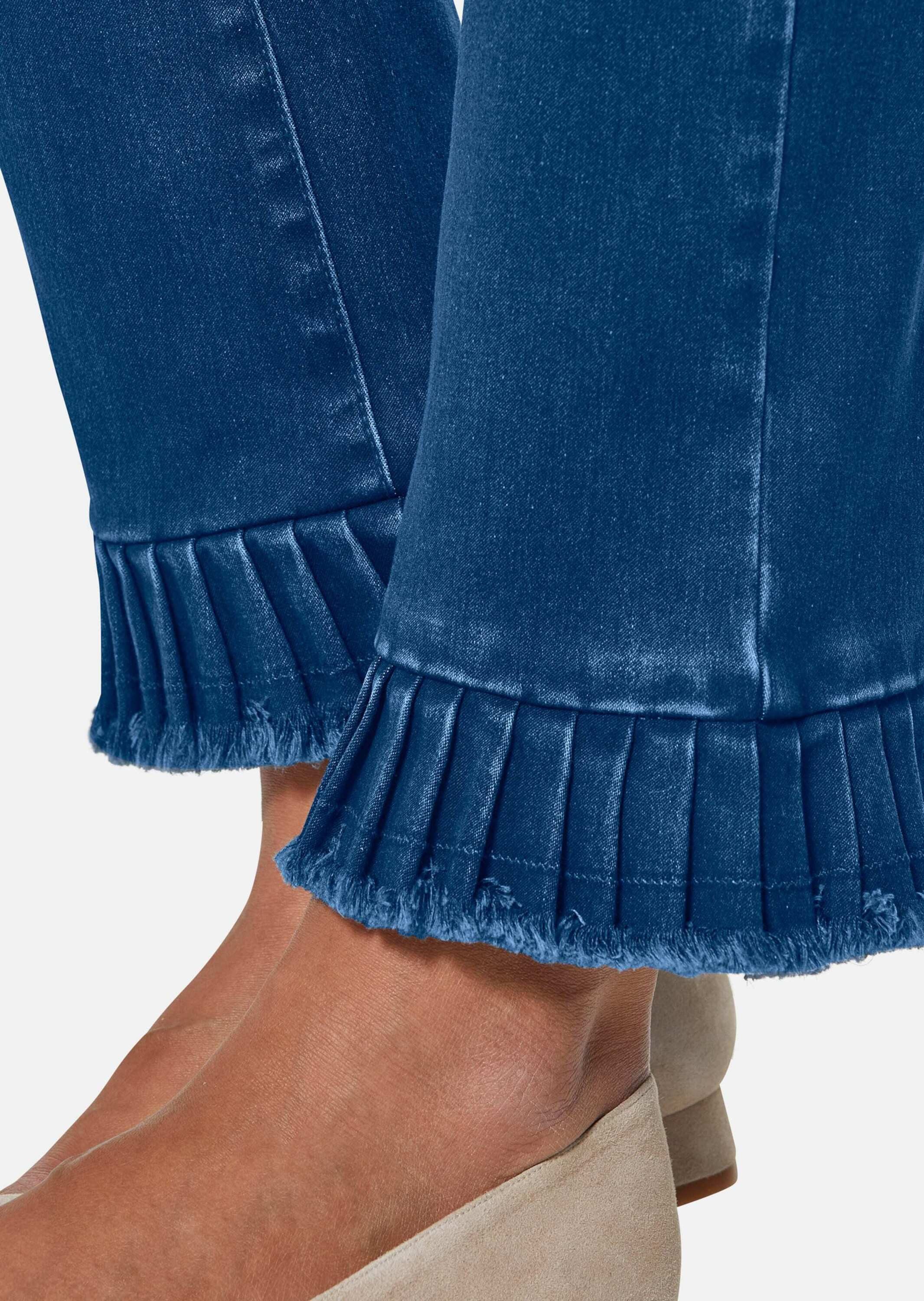 MADELEINE Gerade Jeans Jeans mit Plissee-Saum