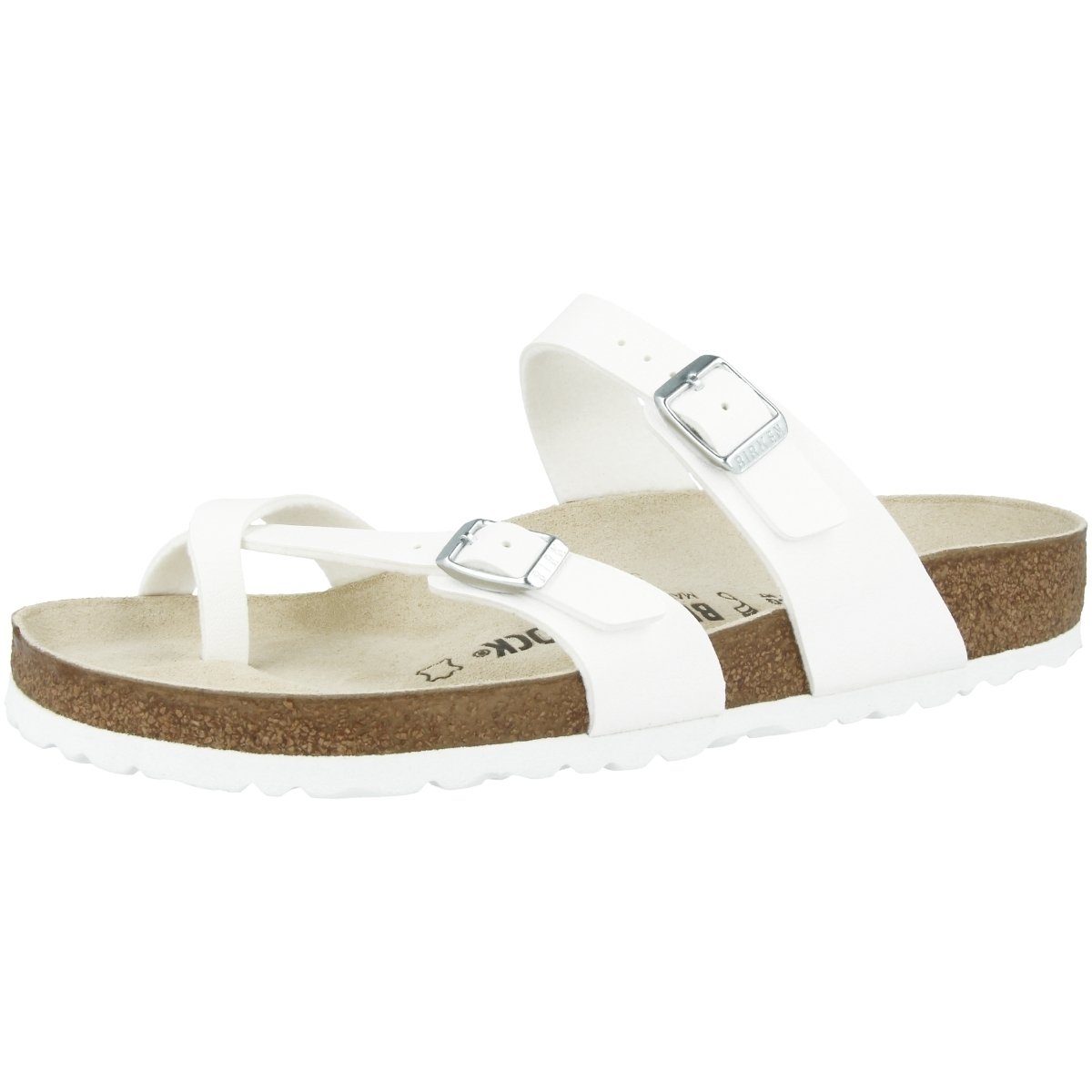 Unisex Erwachsene Pantolette schmal Mayari Birkenstock Birko-Flor weiss