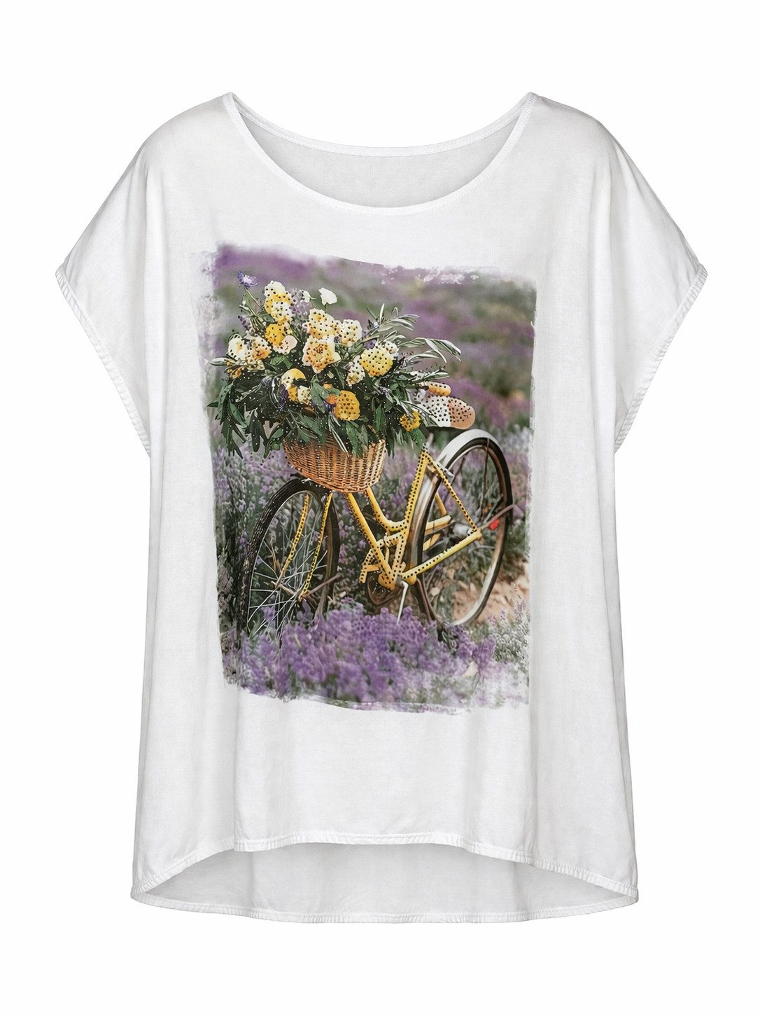 ITALY VIBES Kurzarmshirt - T-Shirt - Shirt kurzarm Damen - trendiges Front Artwork ONE SIZE / passend für Größe XS - L