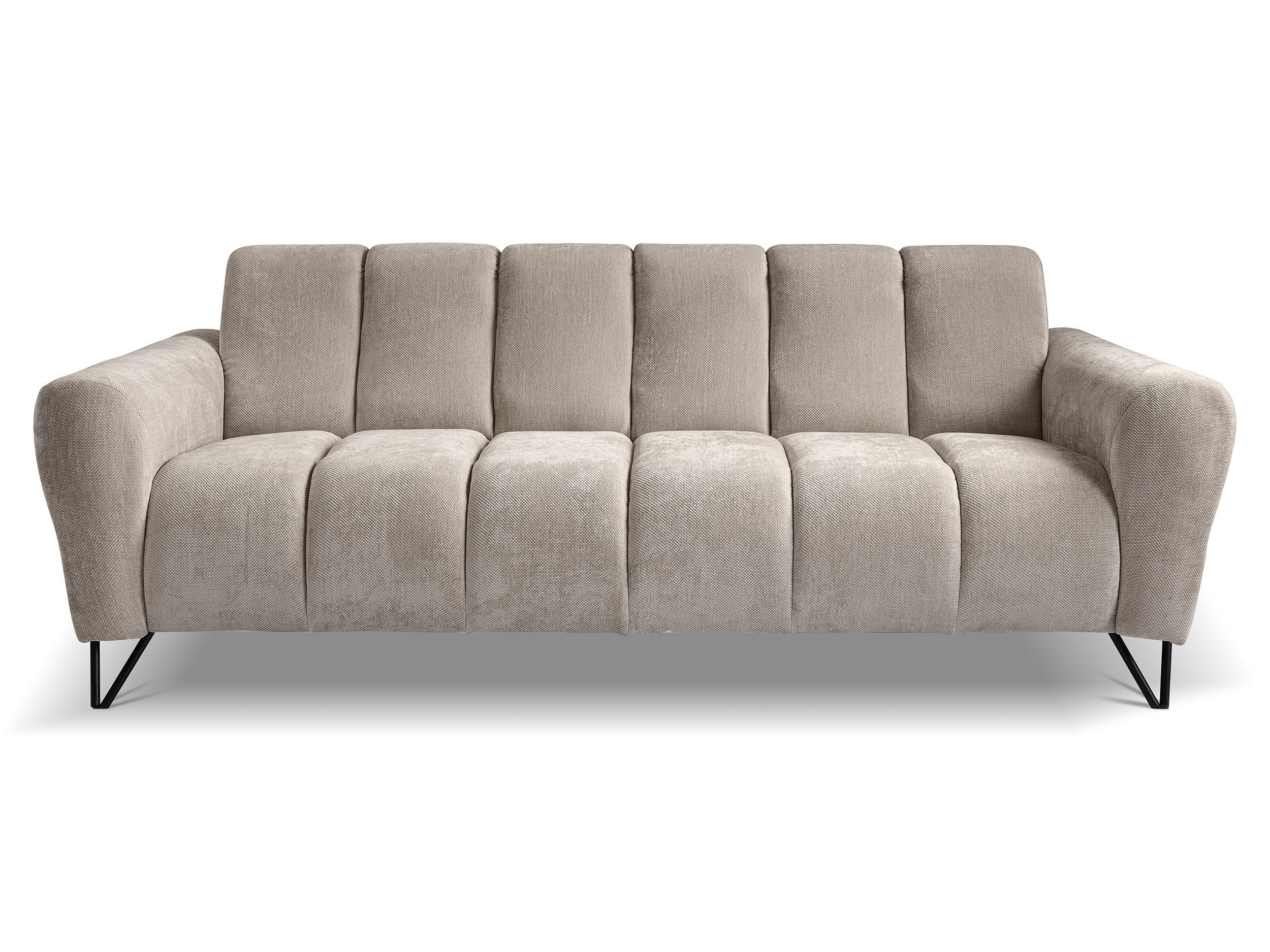 Beautysofa Sofa mit Metallbeine in Schwarz VOLARE, 3-Sitzer, viele Farbvarianten, ohne Schlaffunktion – Bild 2 von 5