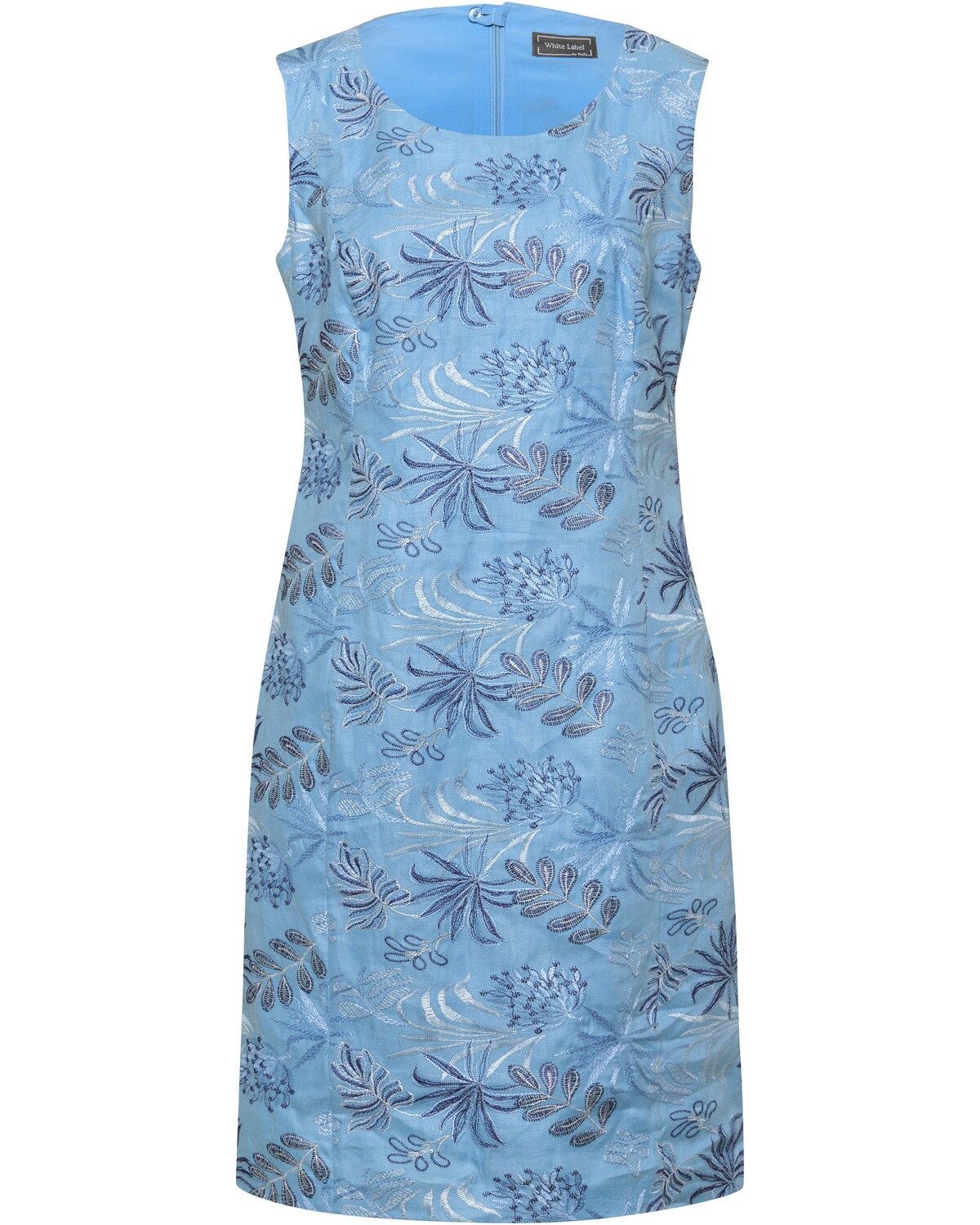 Midikleid Besticktes Leinenkleid