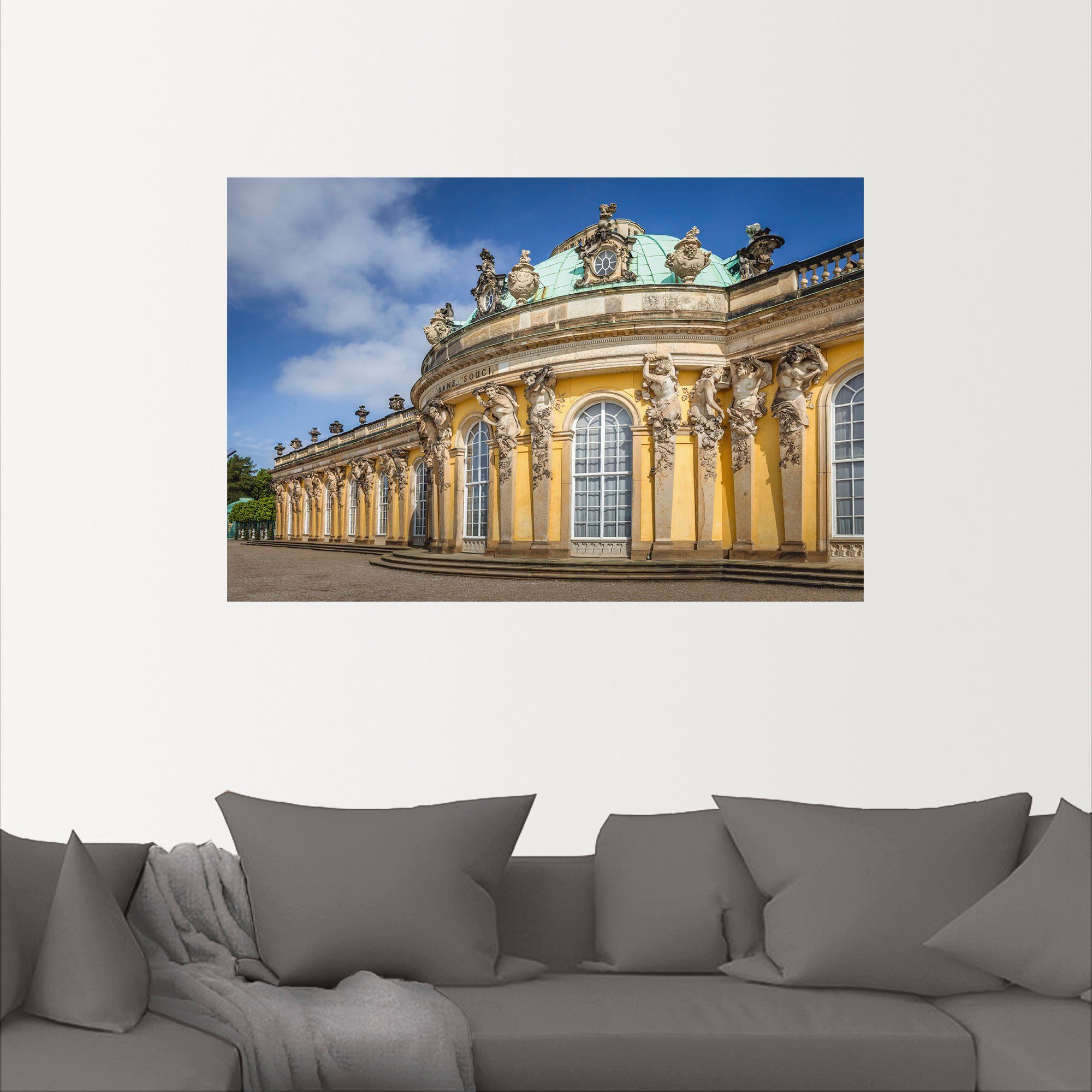 St), in Gebäude oder Artland (1 versch. Sanssouci, Alubild, Wandbild als Größen Wandaufkleber Leinwandbild, Poster Schloss