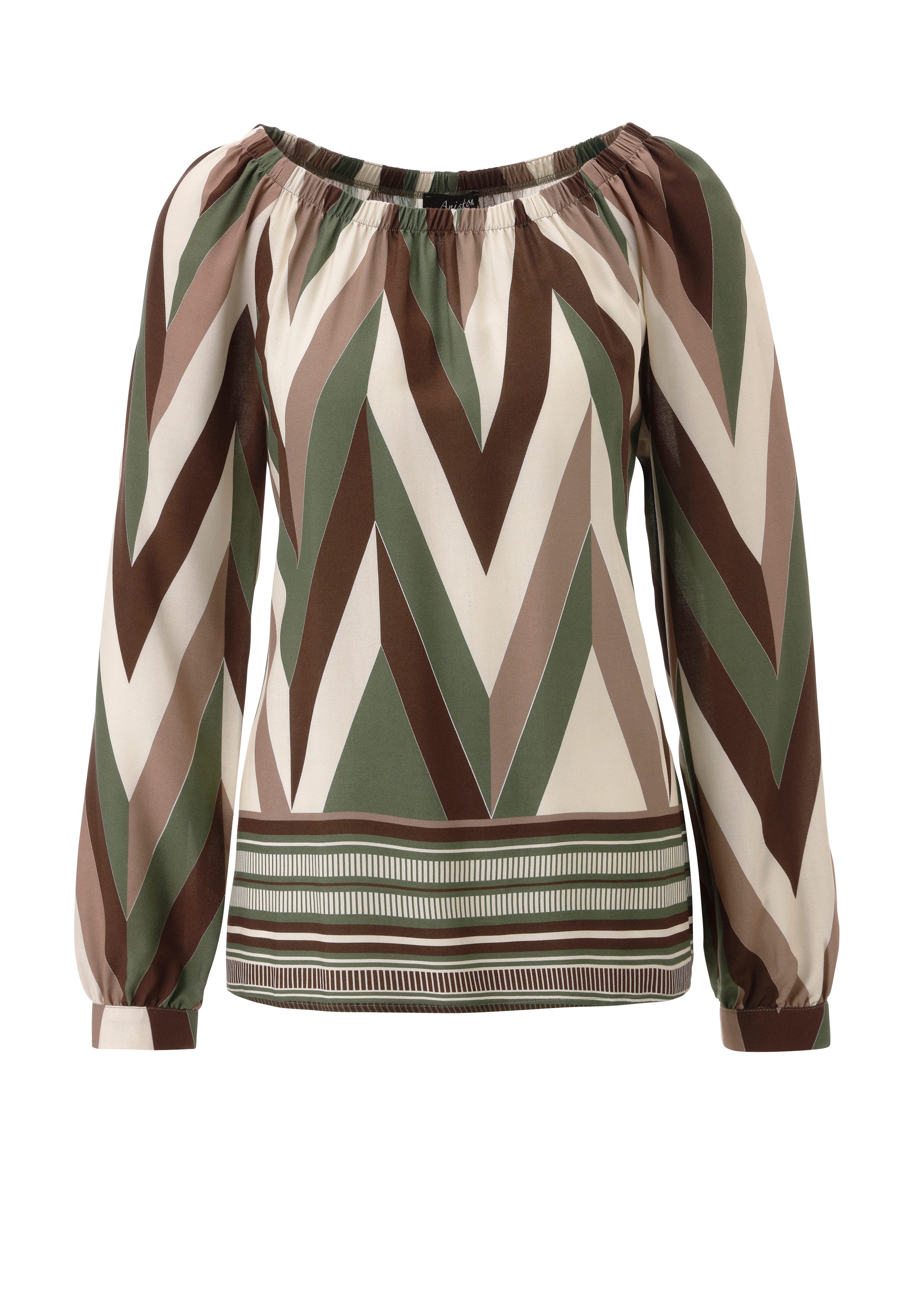 Aniston SELECTED Schlupfbluse großzügigem, elastischen Rundhalsausschnitt - NEUE KOLLEKTION – Bild 5 von 5