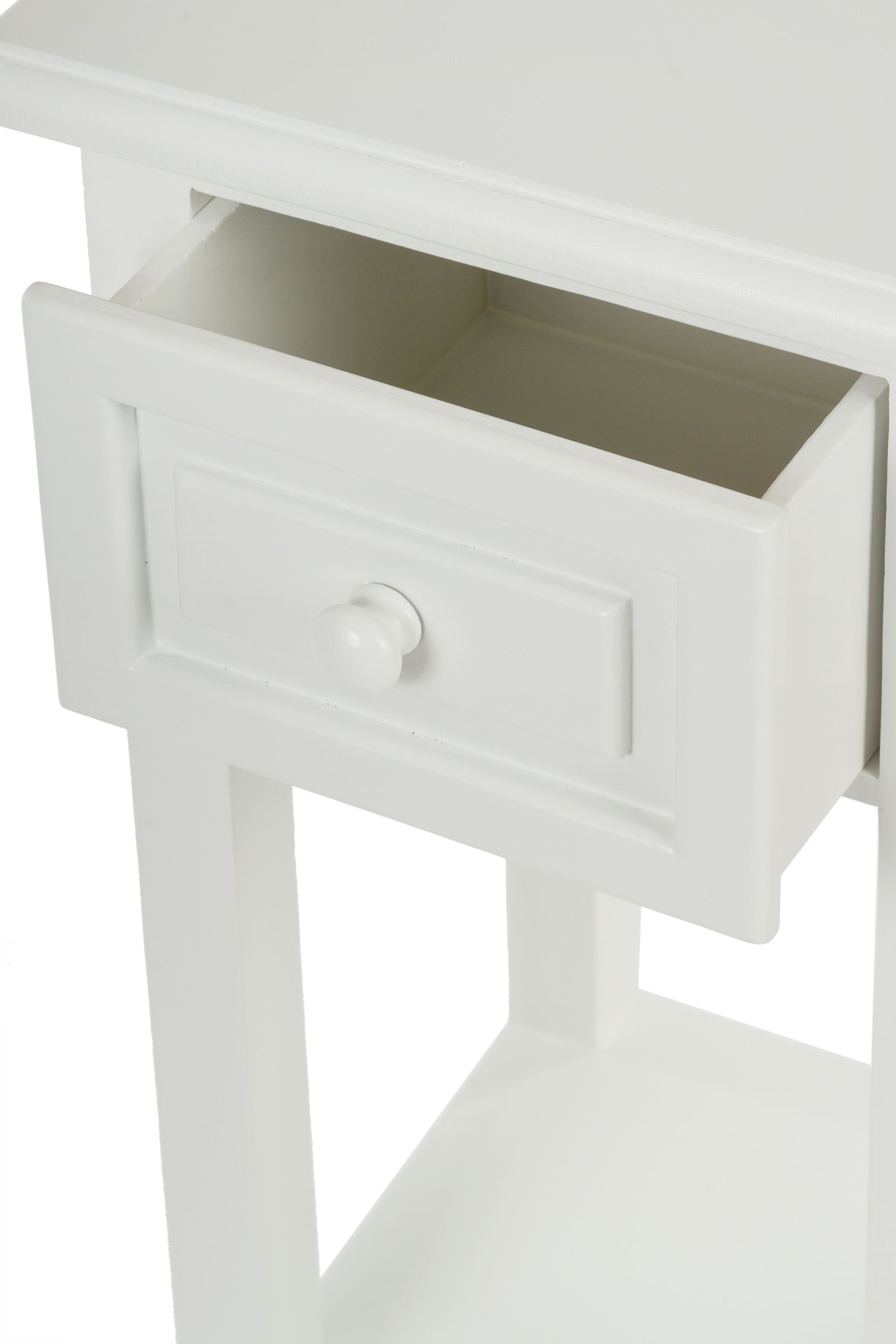 Spetebo Beistelltisch Holz Telefontisch weiß 67 - 25 x im Landhaus Beistelltisch cm, Stil