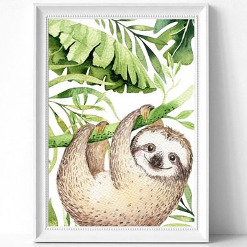 homestyle-accessoires Poster Bilderset FAULTIER DSCHUNGEL HAKUNA MATATA DIN A3/A4 Prints, (5 St), Ohne Bilderrahmen