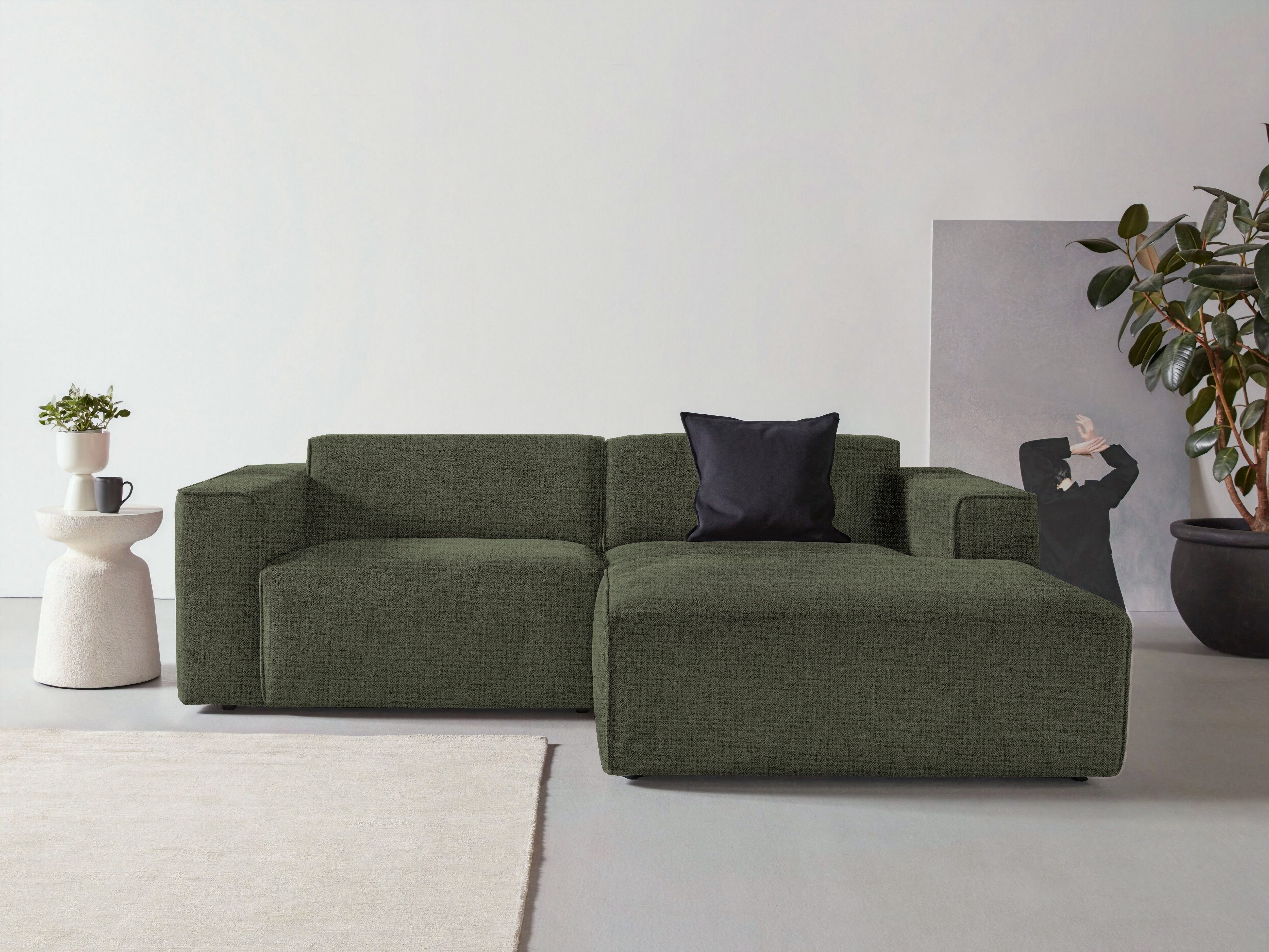 Home affaire Ecksofa "Noord mit Kedernaht, Breite 234 cm, L-Form" Cord, Str günstig online kaufen
