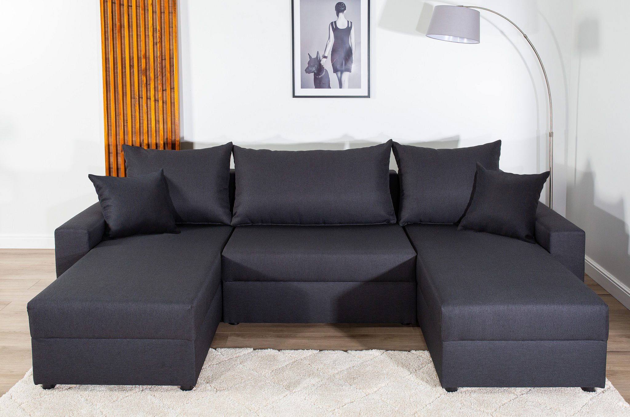 COLLECTION AB Wohnlandschaft Pico U-Form, B: 252 cm, Bettfunktion, Bettkasten & 2 Zierkissen