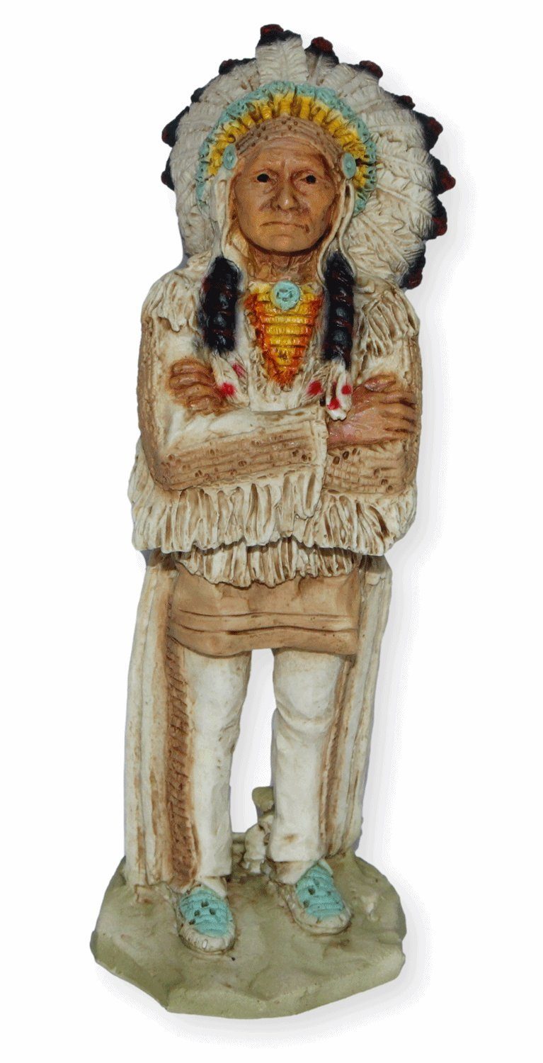 Castagna Dekofigur Figur Häuptling Medizinmann Skulptur Sitting Bull H 16 cm Castagna