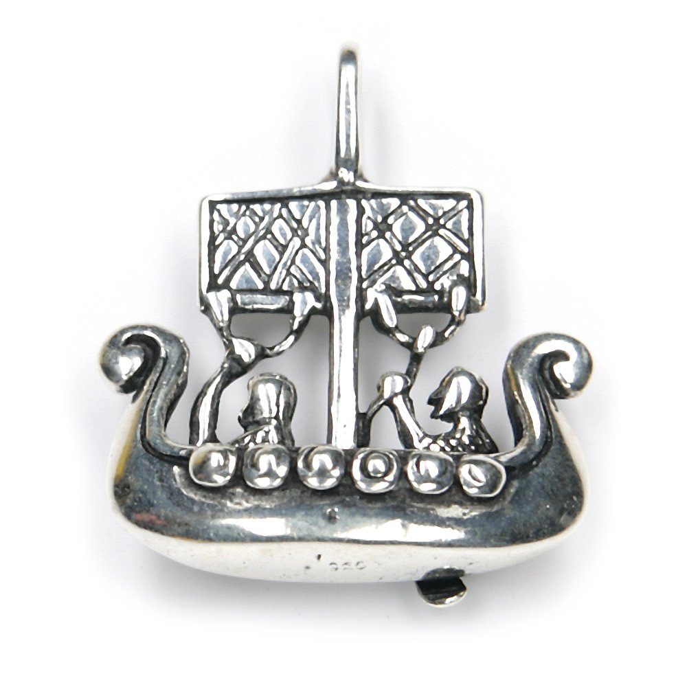 NKlaus Kettenanhänger Wikinger Boot Kettenanhänger 2,2cm Silber 925 Ska, 925 Sterling Silber Silberschmuck für Damen