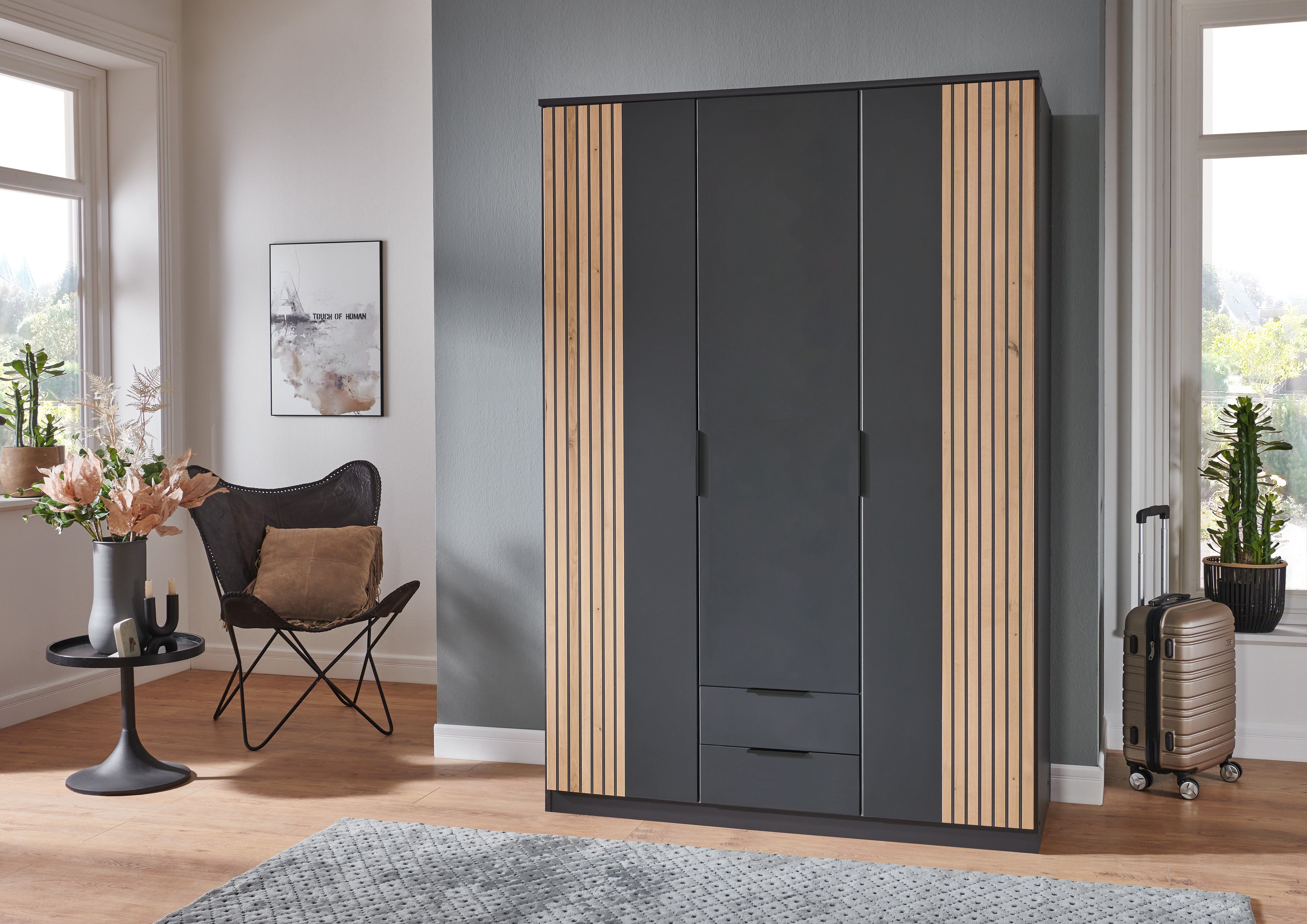 Wimex Drehtürenschrank Lübeck Akustiklamellen Optik, ohne Spiegel, 135 oder 180cm breit