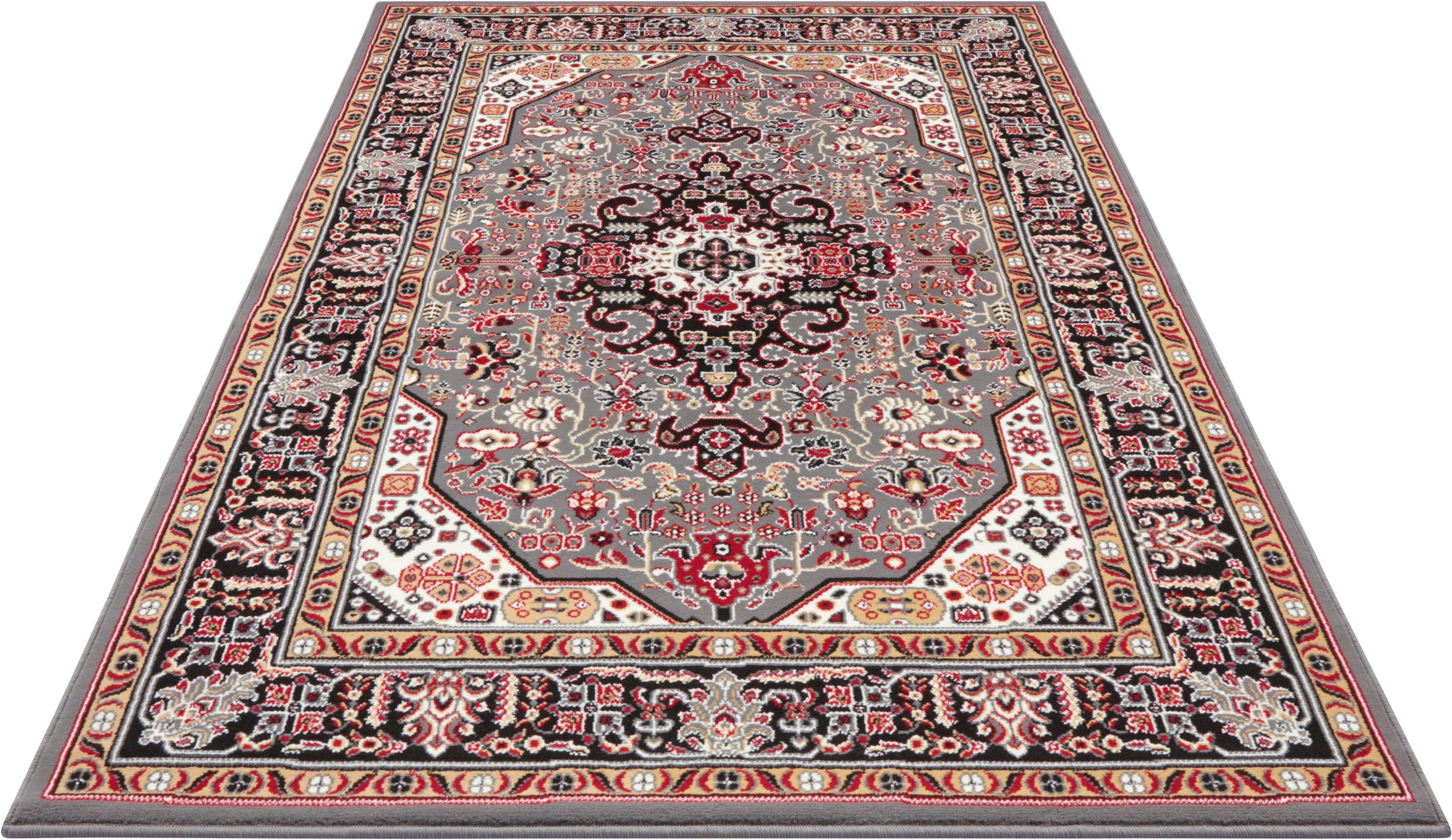 Orientalischer Kurzflor Teppich Skazar Isfahan Grau 