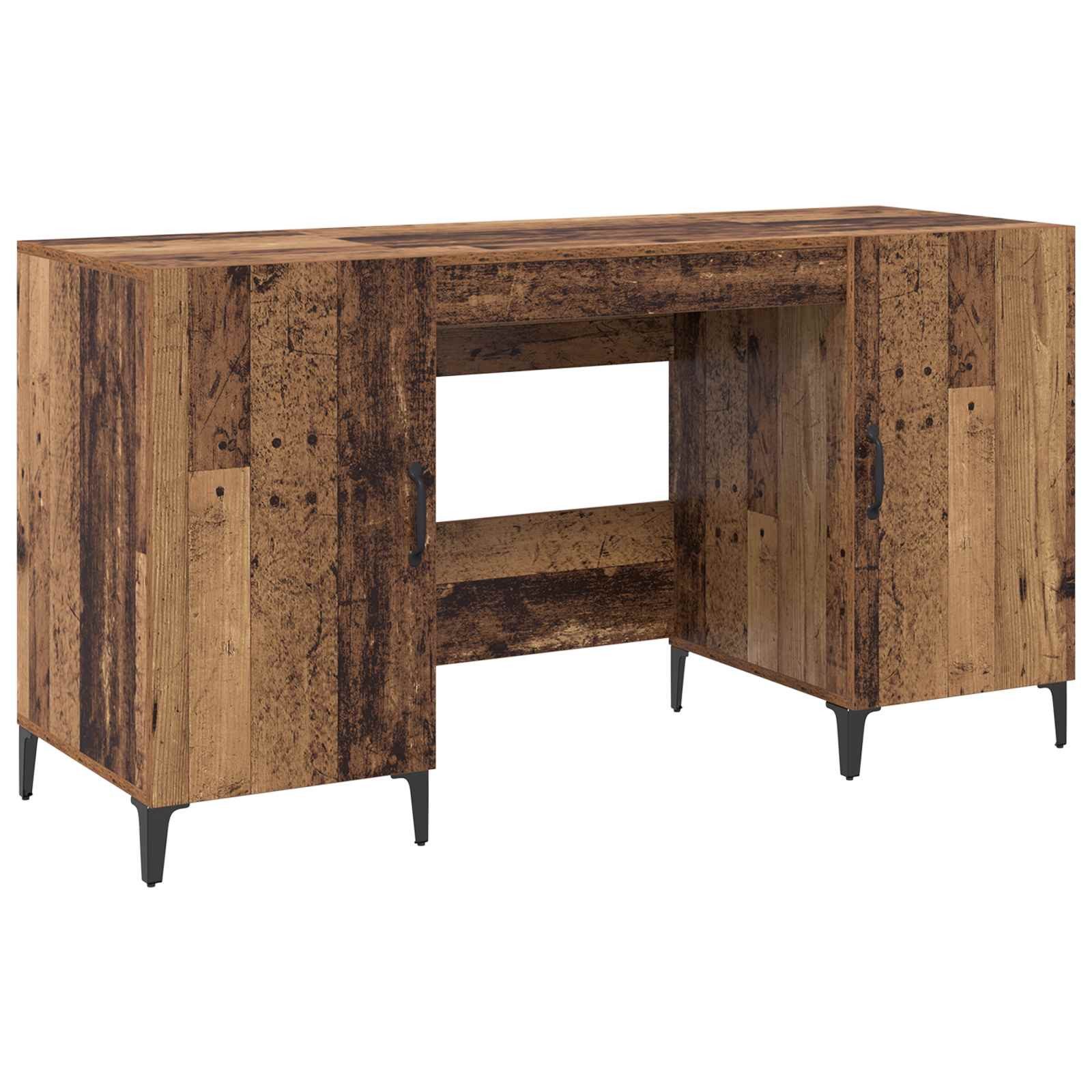 vidaXL Schreibtisch Schreibtisch mit Tür Altholz 140 x 50 x 75 cm Holzwerkstoff (1-St)
