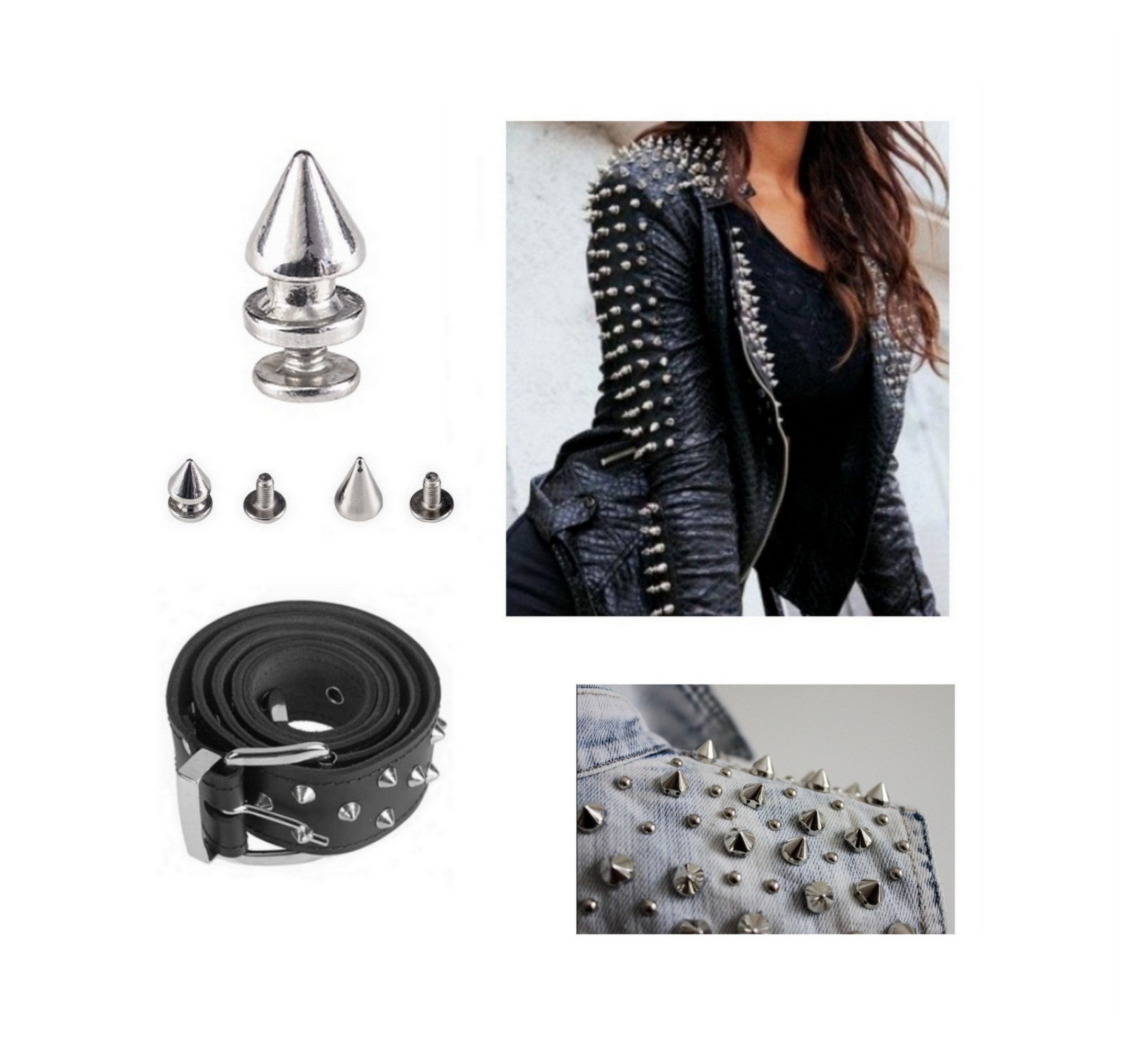 PaulZdrada Niete Gothic Schraubnieten für Kleidung, (Die Spikes bestehen aus einem dekorativen Kegel und einer Schraube., 50 Stück)