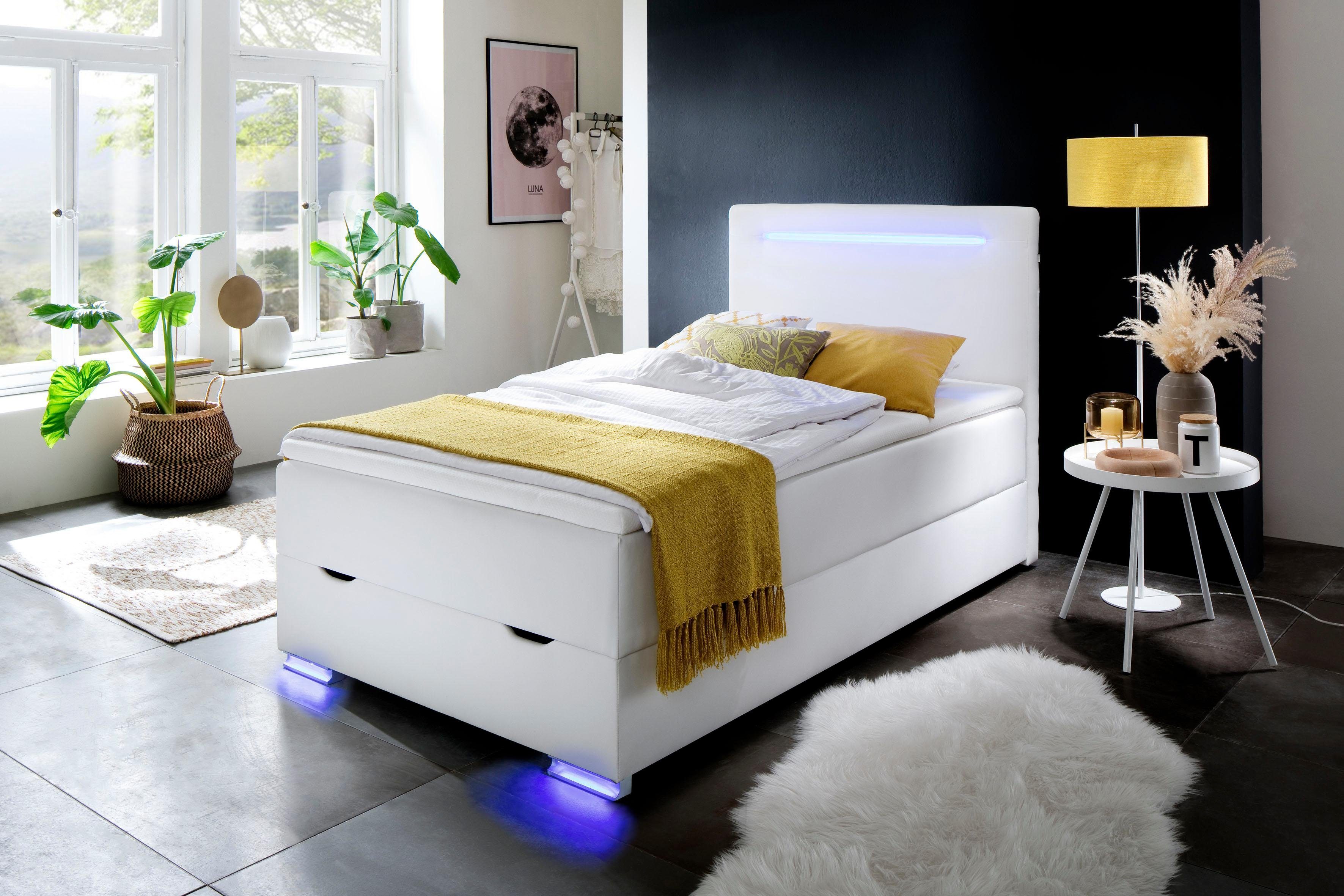 meise.möbel Boxspringbett, mit LED-Beleuchtung, Bettkasten, USB-Anschluss  und Topper online kaufen | OTTO