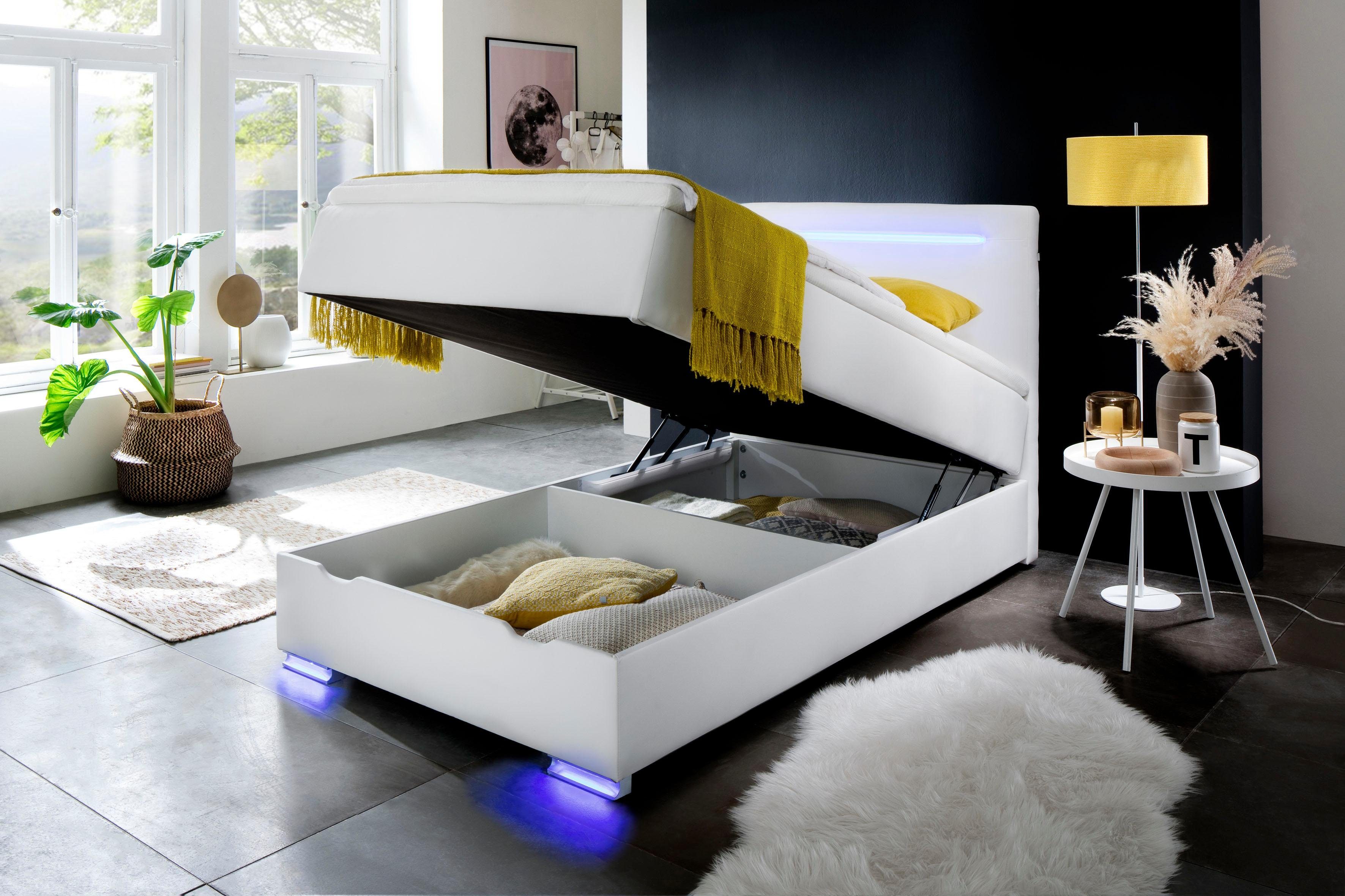 Meise.möbel Boxspringbett, Mit LED-Beleuchtung, Bettkasten, USB-Anschluss  Und Topper | HomeTrends🏠