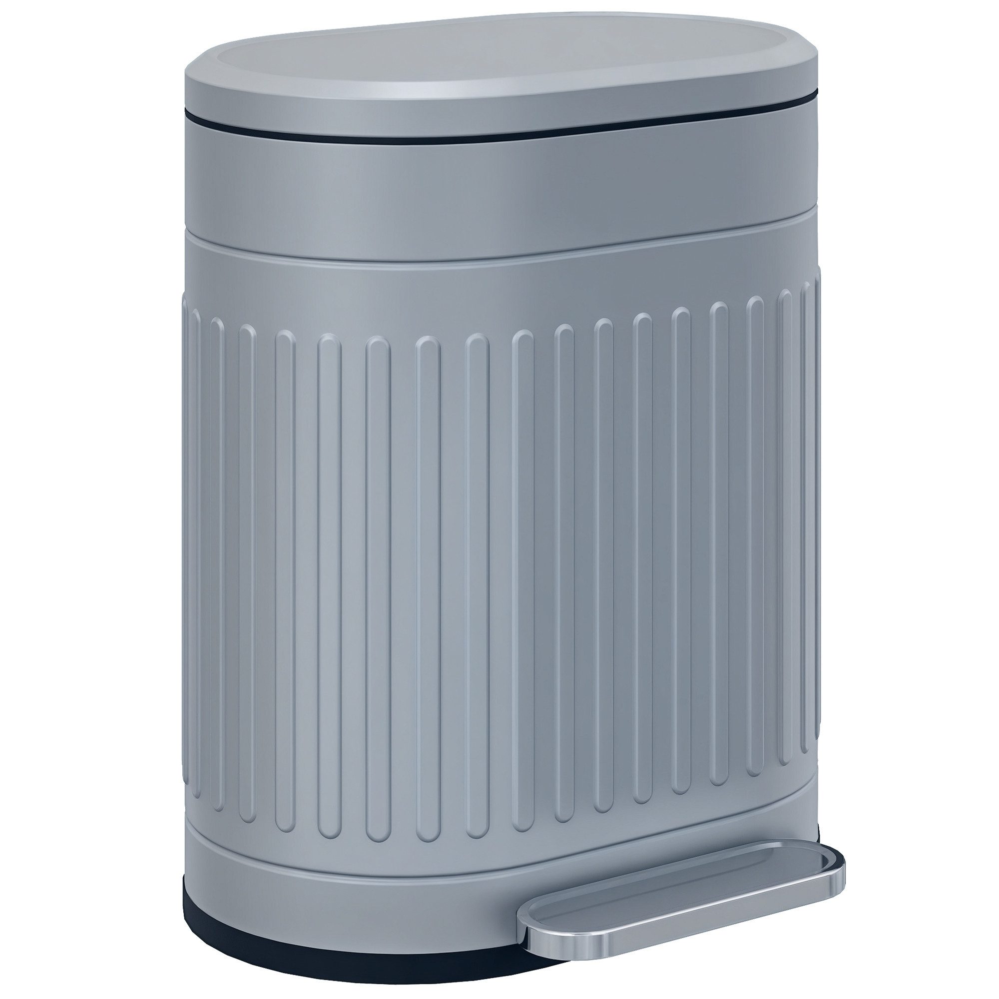 HOMCOM Mülltrennsystem Treteimer Abfalleimer mit Deckel Fußpedal herausnehmbarem Inneneimer, für Wohnzimmer, Büro, Grau, 36,5 x 31,2 x 45 cm