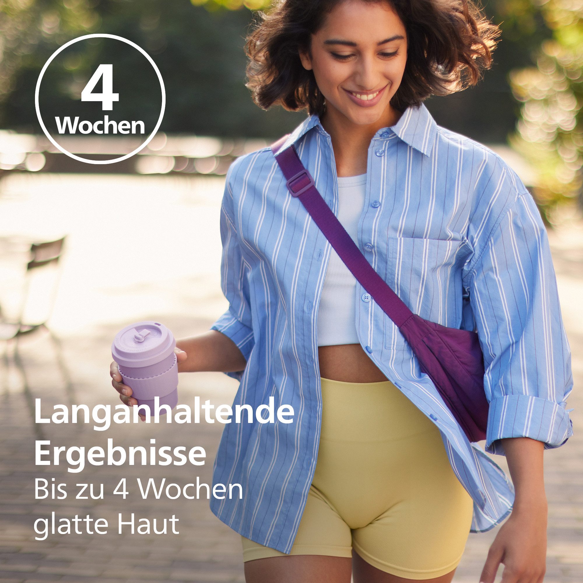 Philips Epilierer Series 4000, Aufsätze: 2 St., kompakter Epilierer mit Kabel und LED-Licht, inkl. Massageaufsatz