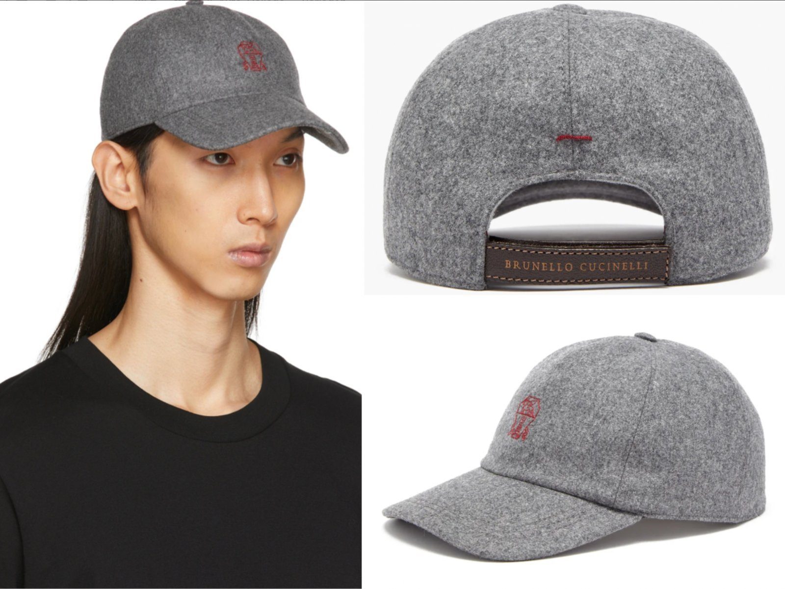 BRUNELLO CUCINELLI Baseball Cap BrunelloCucinelli-Wool-Cap-Grey-S