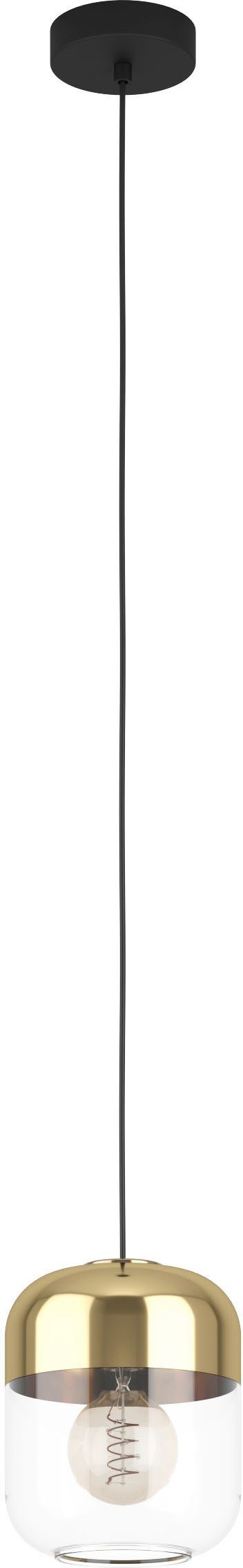 EGLO Hängeleuchte MARYVILLA, Leuchtmittel wechselbar, ohne Leuchtmittel, Hängeleuchte in schwarz und braun aus Stahl - exkl. E27 - 40W | Pendelleuchten