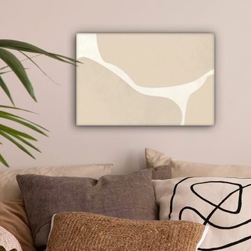 OneMillionCanvasses® Leinwandbild Abstrakt - Beige - Moderne Kunst, (1 St), Leinwand Bilder Klein, Wand Dekoration 30x20 cm