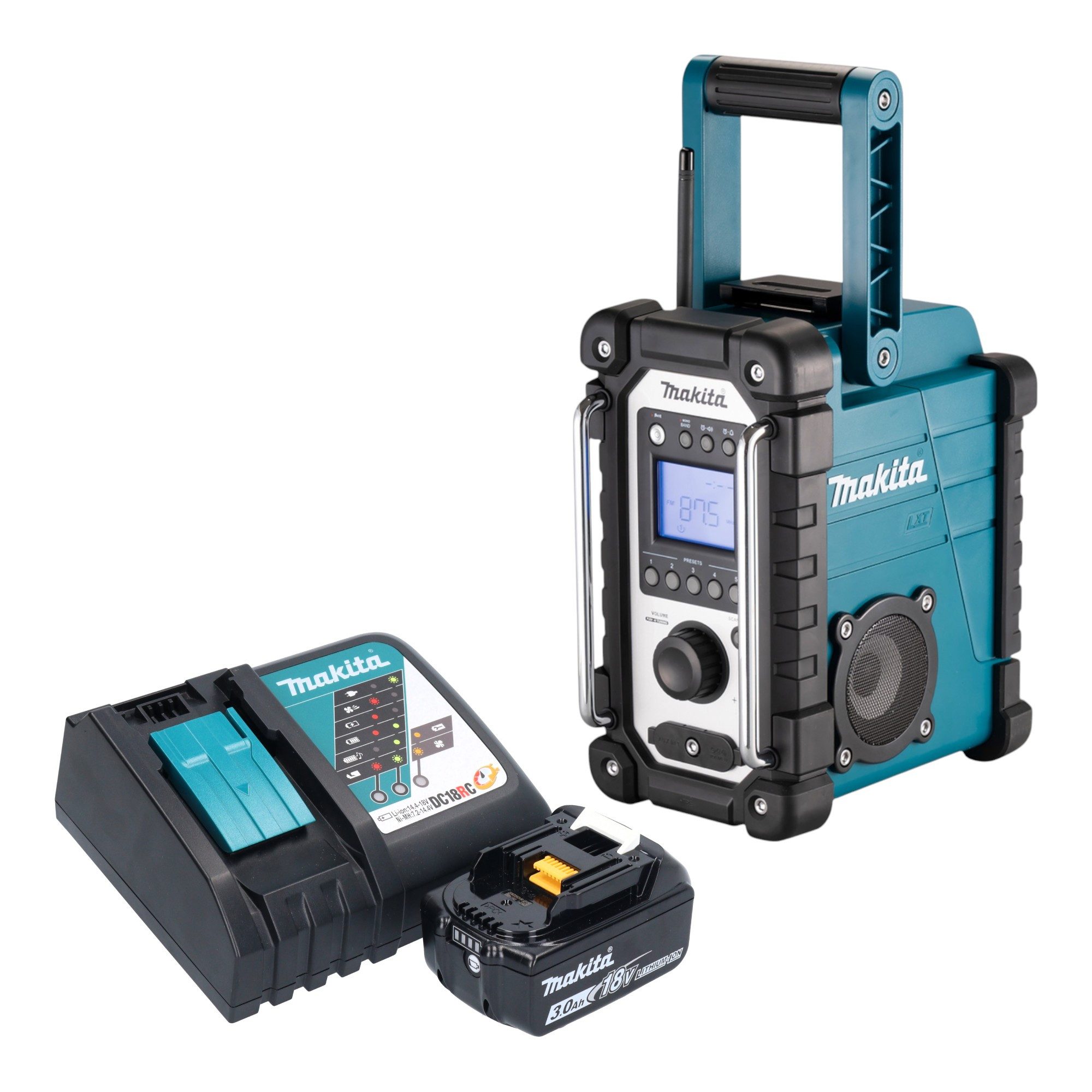 Makita DMR 116 RF1 Akku 14,4 - 18 V AM FM AUX + 1x Akku 3,0 Ah + Ladegerät Baustellenradio