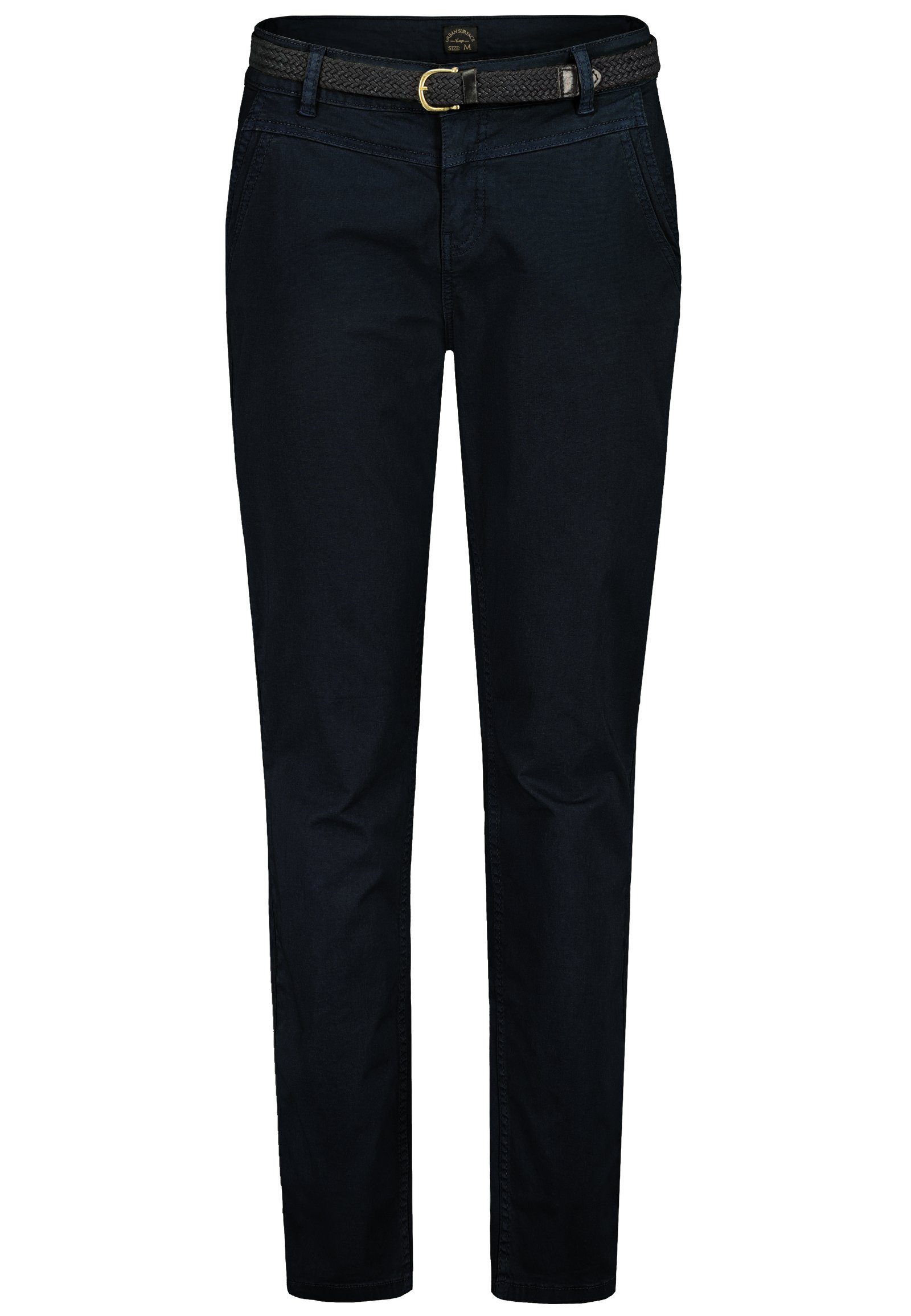 Urban Surface Chinos Damen Chino Stoffhose Businesshose Sommer Navy inkl.Gürtel Hose Freizit