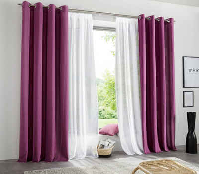 Vorhang Raja, my home, Ösen (2 St), blickdicht, Polyester, 2er-Set, glatt, einfarbig, modern, pflegeleichte Mikrofaser-Qualität