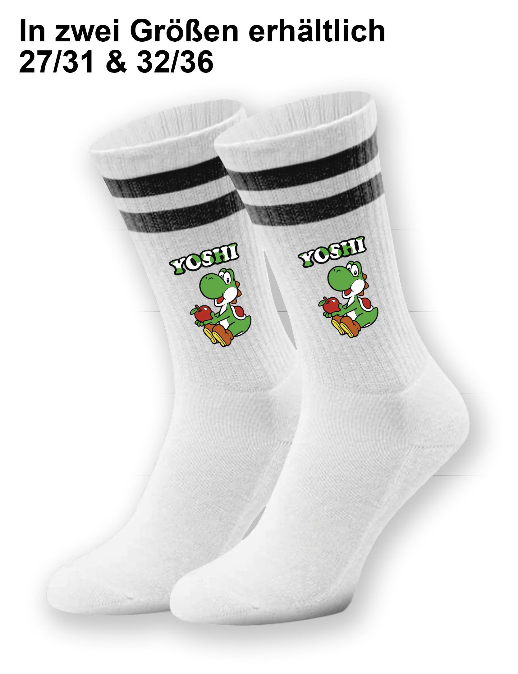 Youth Designz Tennissocken Yoshi Unisex Socken Geschenk für Jungen und Mädchen mit verstärkter Verse und Zehenbereich