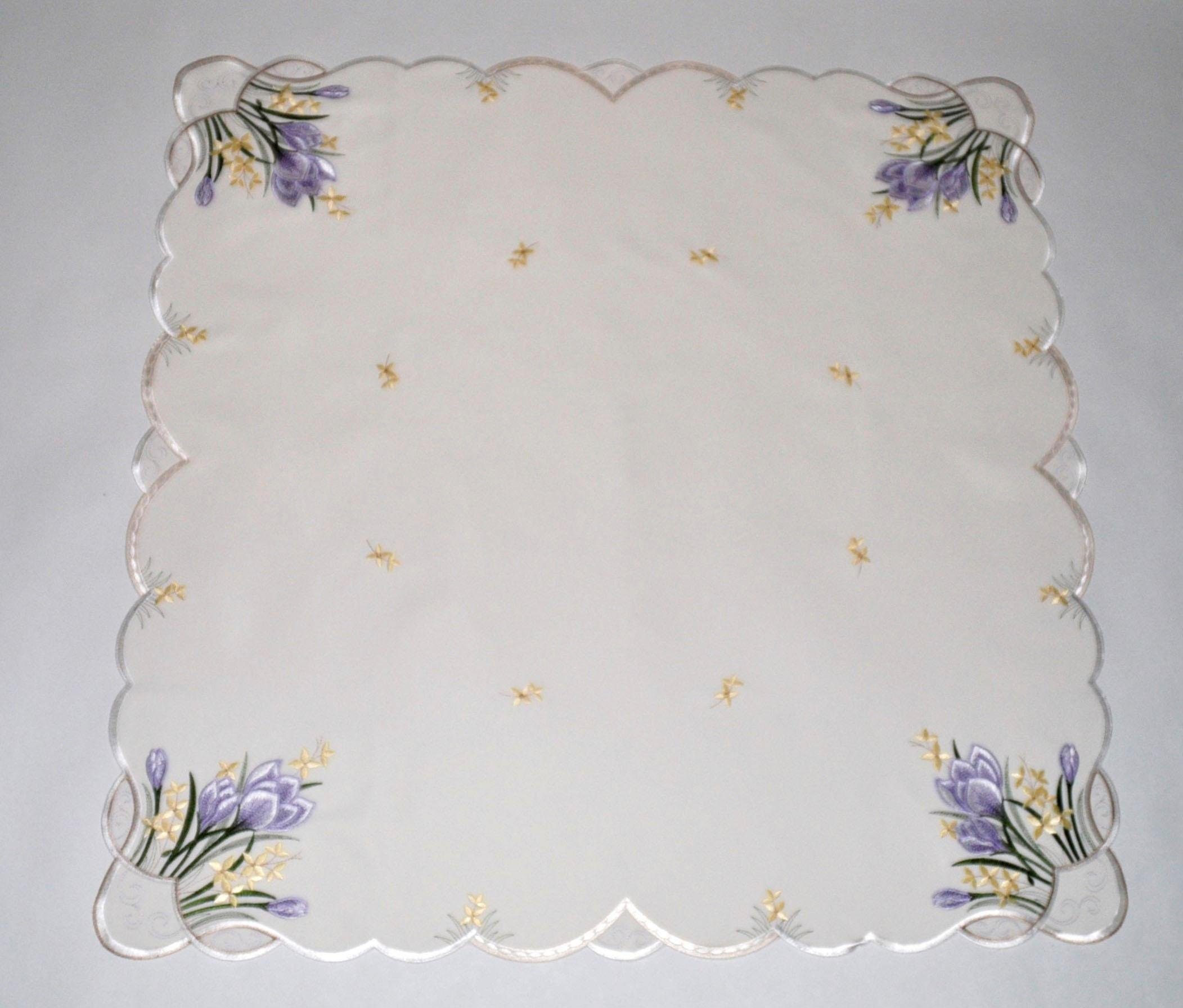 Stickereien Plauen Mitteldecke Tischdecke Krokusblute Plauener Spitze Made In Germany Online Kaufen Otto