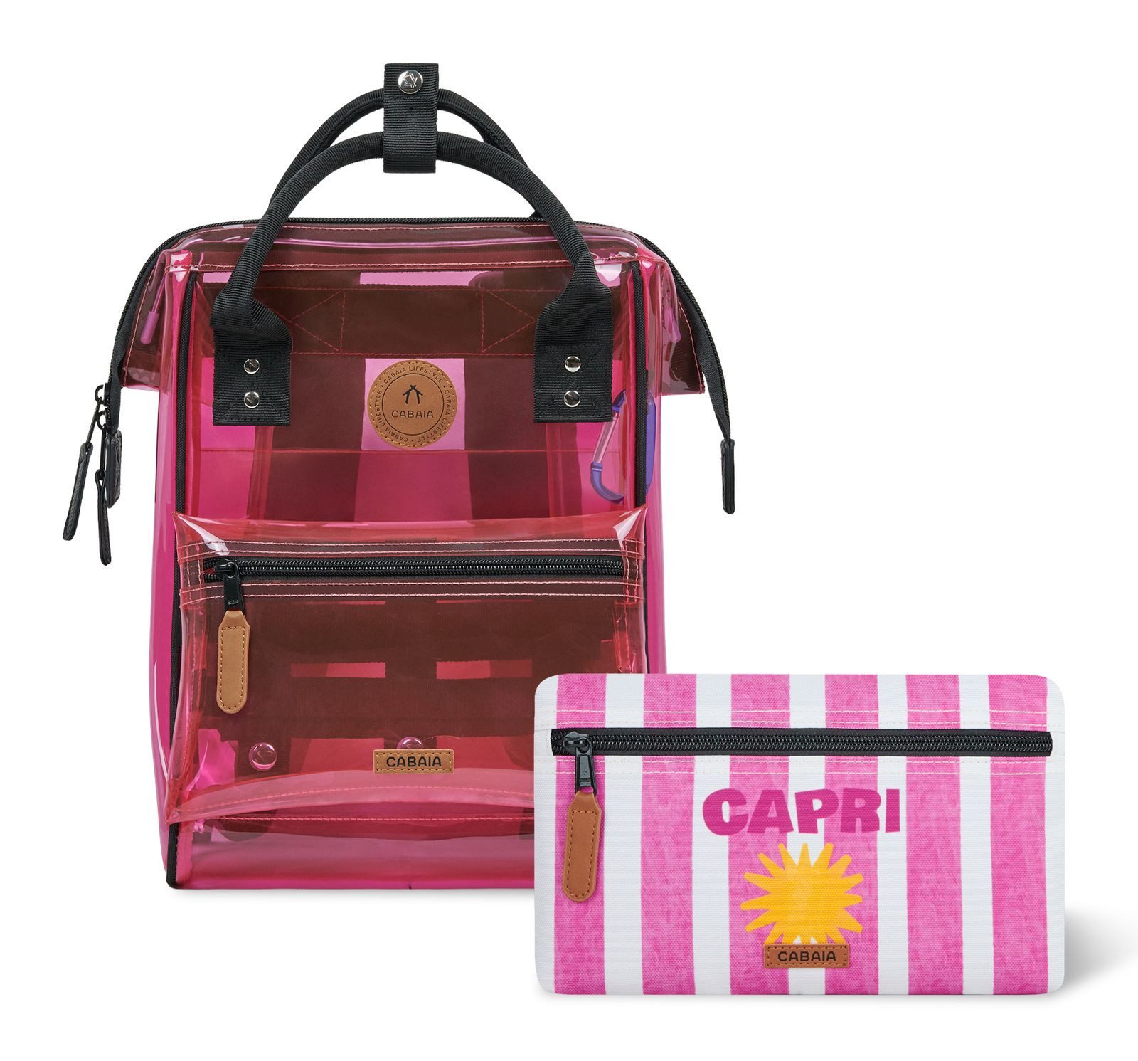 CABAIA Rucksack Tansparent Backpack (Set, 3-tlg)