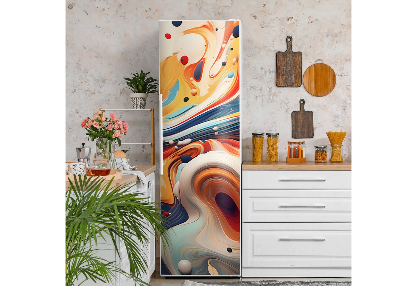 Thumbnail - DEQORI Magnetfolie 'Fluides Echo', Kühlschrank Magnetmatte magnetisch Magnetfolie Folie Schutz