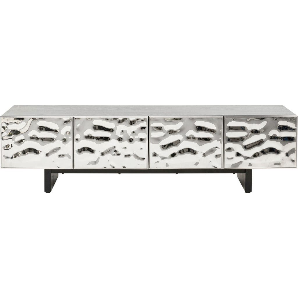 Kare Design Lowboard Caldera, Fronten aus Edelstahl, Breite 180 cm