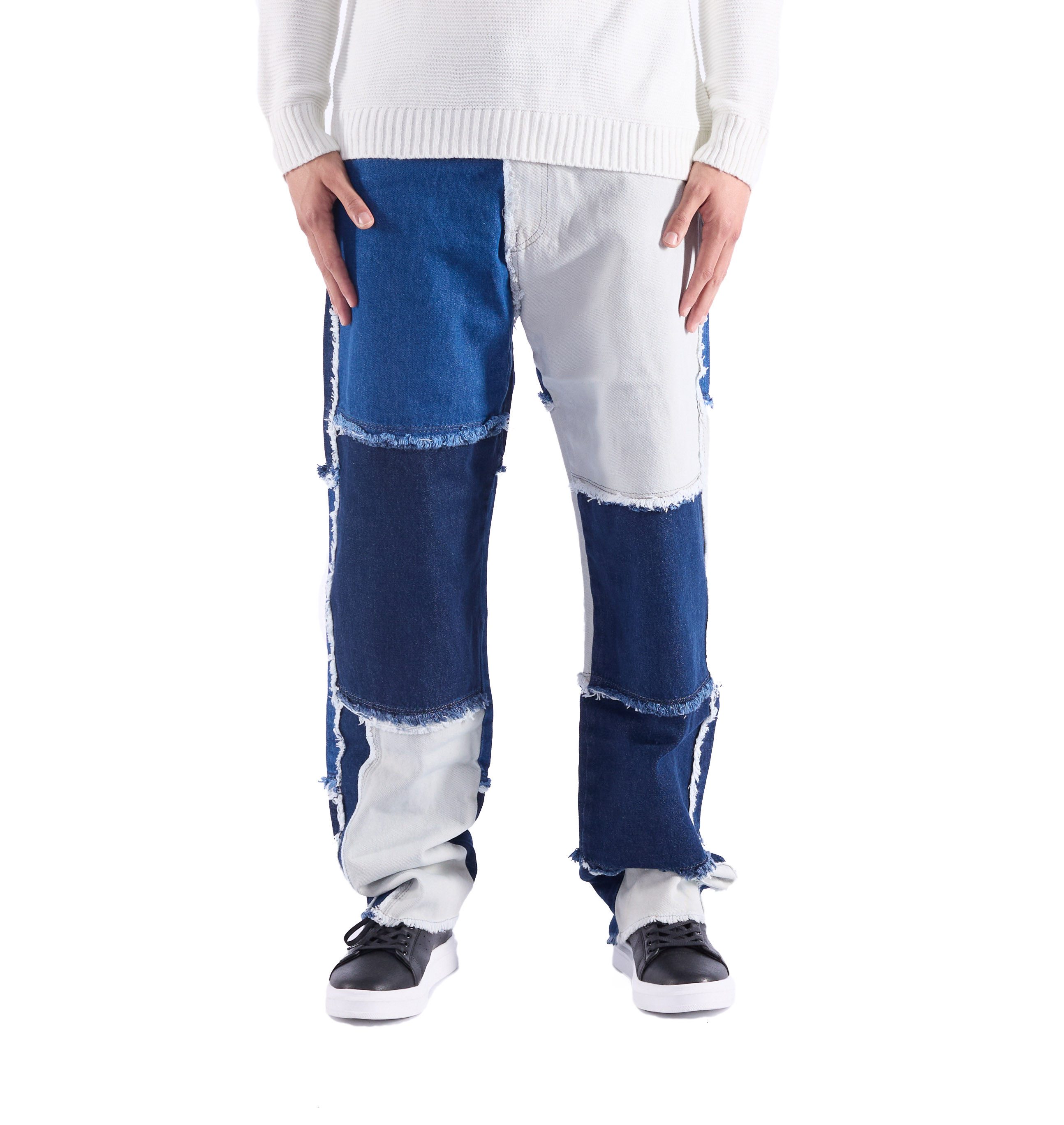 Denim House Loose-fit-Jeans Lässige Patchwork Baggy Fit Джинсы Loose Fit