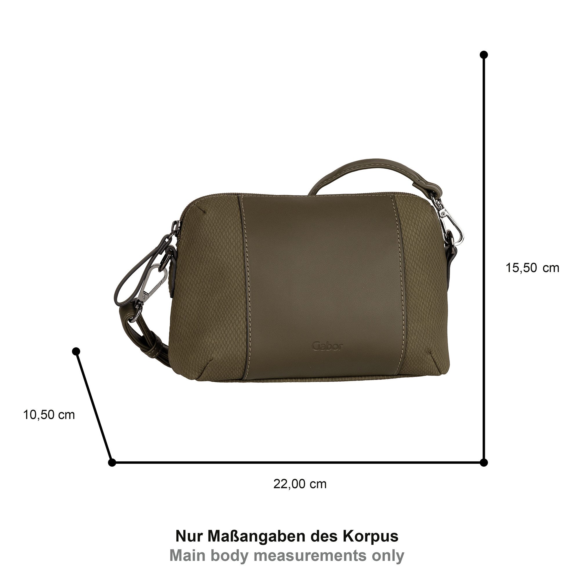 Gabor Handtasche Wanda, aus leicht genarbtem Lederimitat mit Schlangenstruktur und Ziernähten