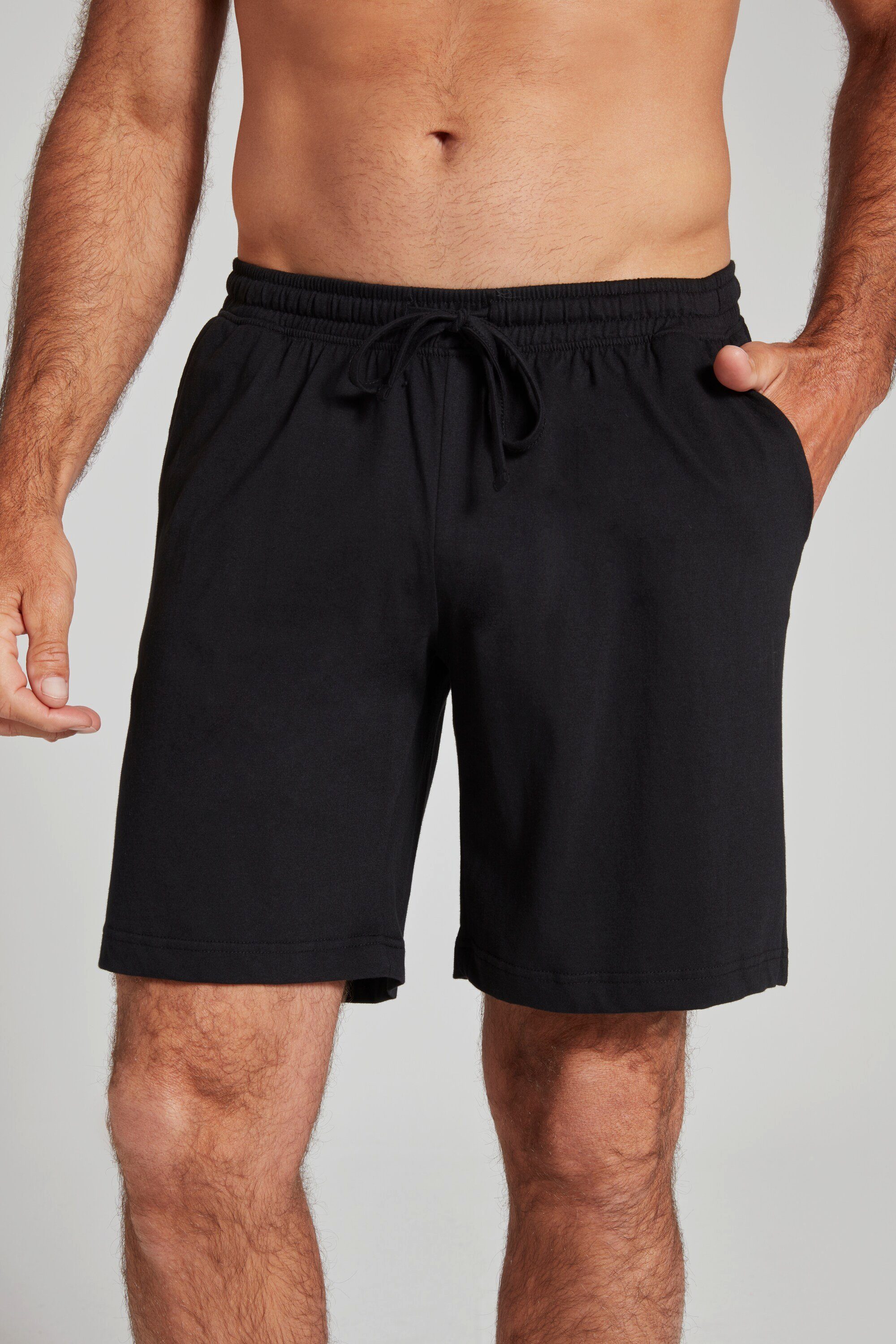 JP1880 Schlafanzug Schlafanzug Hose Homewear Shorts Elastikbund schwarz