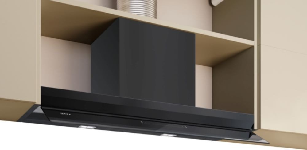 NEFF Flachschirmhaube D97XDP2S0, Designhaube 90 cm, Abluft oder Umluft, Mattschwarz, EEK: A+ Serie N 70 D97XDP2S0, Designhaube 90 cm, Abluft oder Umluft, Mattschwarz, EEK: A+