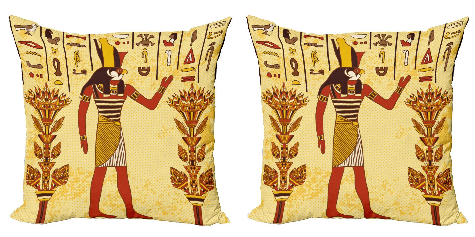 Kissenbezüge Modern Accent Doppelseitiger Digitaldruck, Abakuhaus (2 Stück), Ethnisch Ägyptische Hieroglyphe Myth