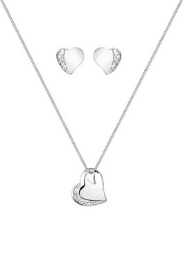 Elli Schmuckset Herz Zirkonia 925 Sterling Silber, Herz