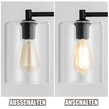 COSTWAY Stehlampe, ohne Leuchtmittel, mit Fußschalter, Glaslampenschirm 168cm