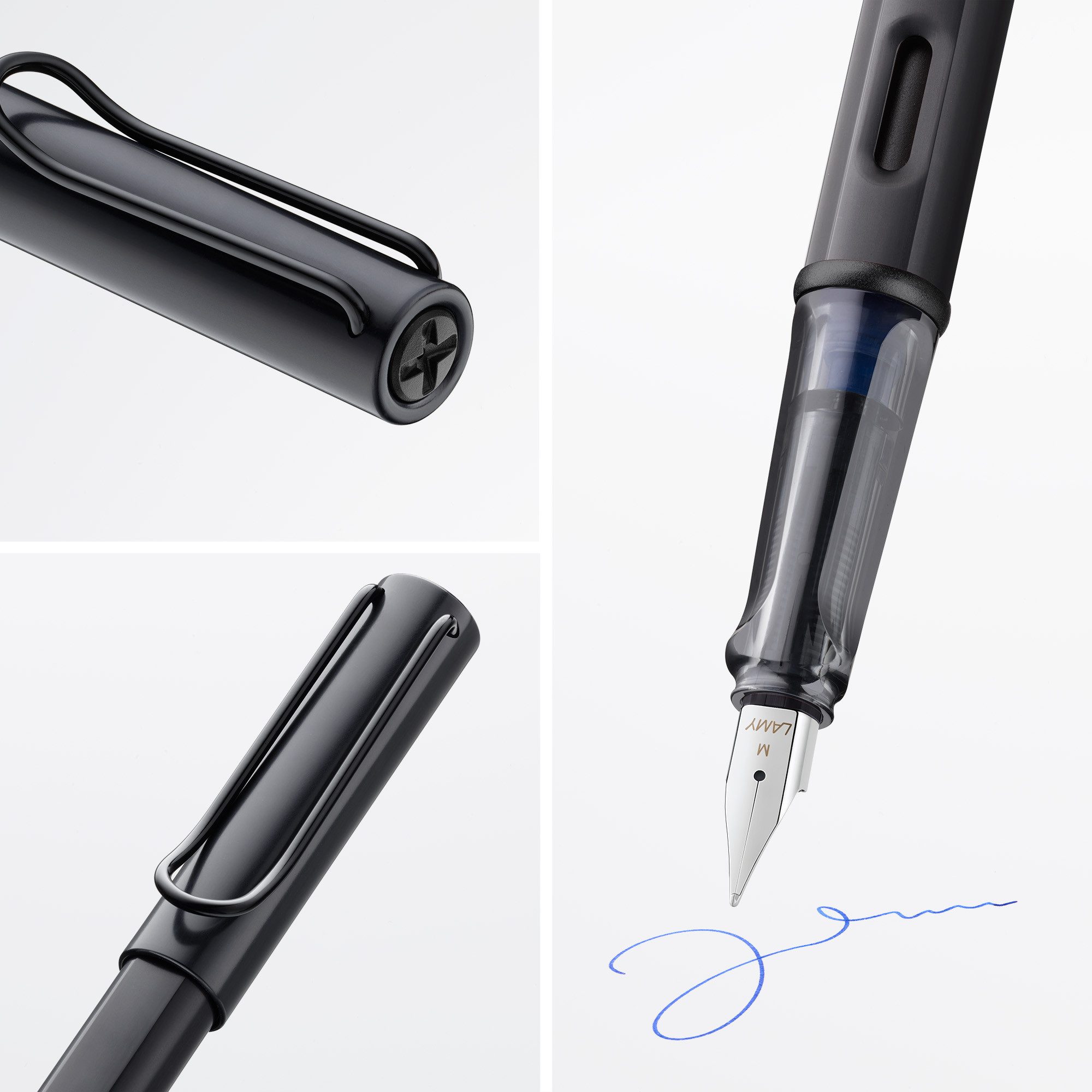 LAMY Füller LAMY AL Star schwarz Füller ergonomischer Griff mit Feder in Strichbre – Bild 2 von 5